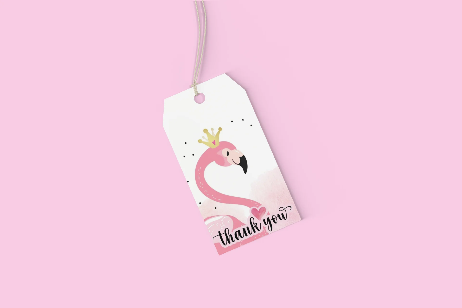 Flamingo Theme Model 2 Birthday Favour Tags (2 x 3.5 inches/250 GSM Cardstock/Mixcolour/30Pcs) - Premium Handcrafted 300 GSM Thank You Cards by Party Decor Mall India - View 6