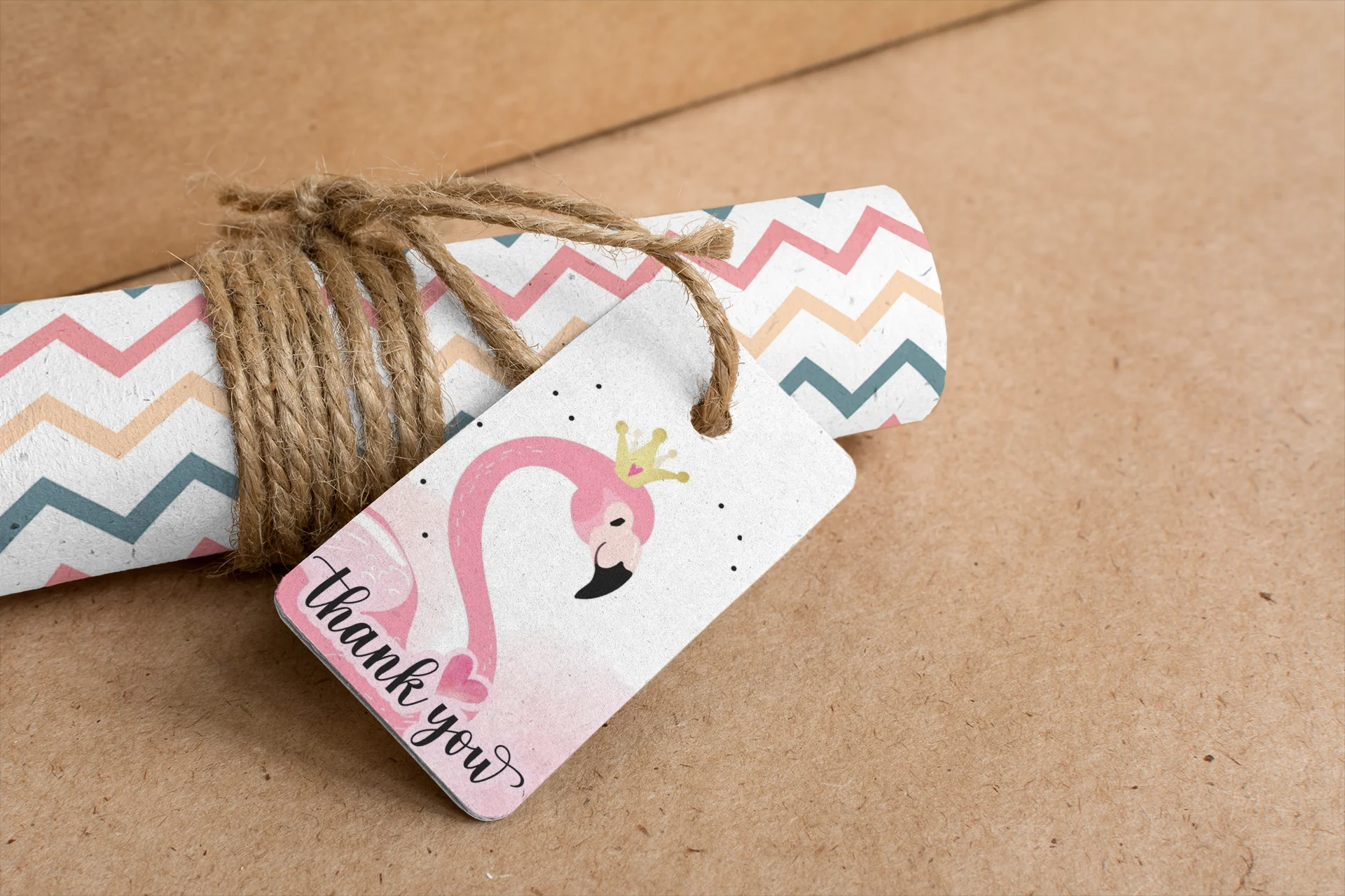 Flamingo Theme Model 2 Birthday Favour Tags (2 x 3.5 inches/250 GSM Cardstock/Mixcolour/30Pcs) - Premium Handcrafted 300 GSM Thank You Cards by Party Decor Mall India - View 7