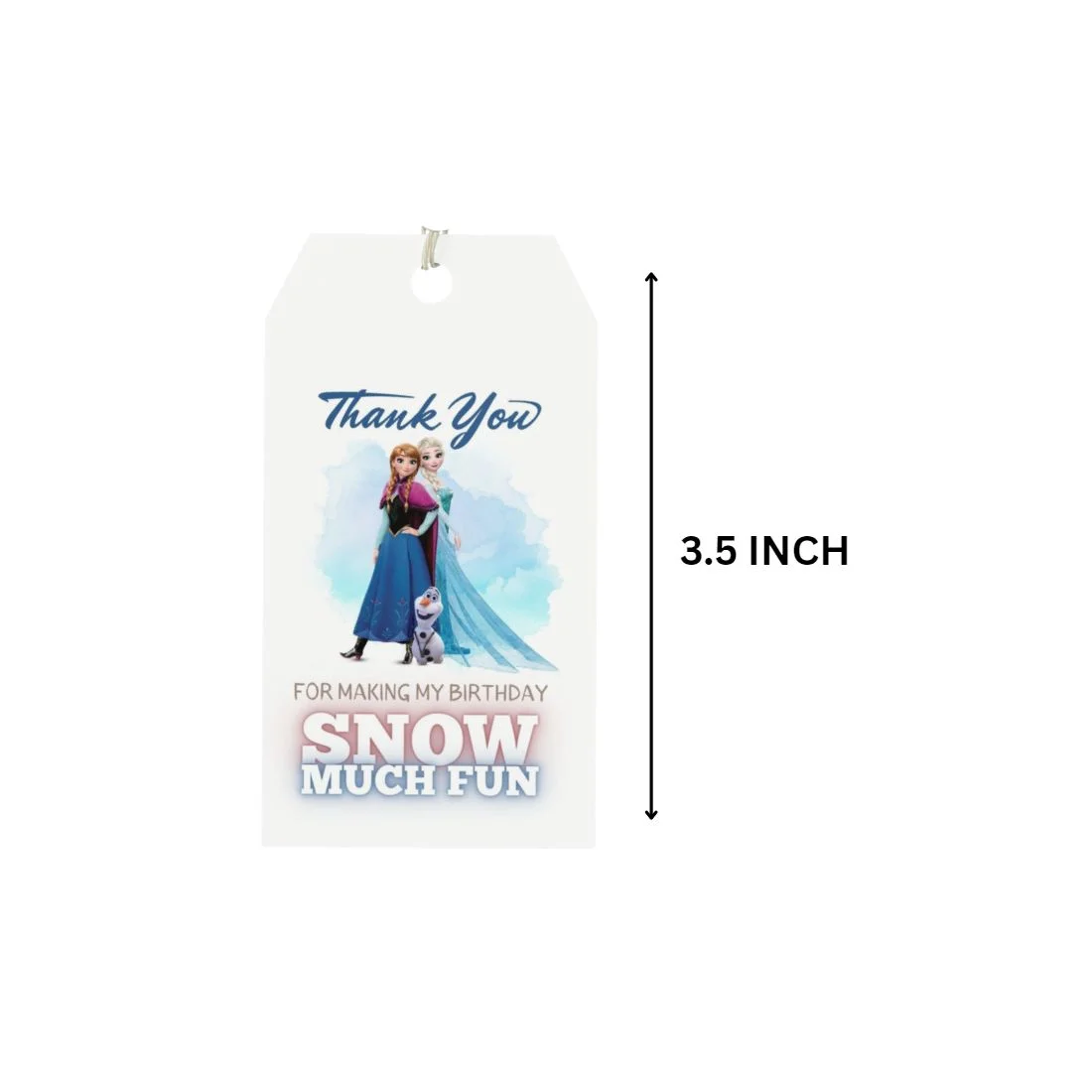 Frozen Theme Model 2 Birthday Favour Tags (2 x 3.5 inches/250 GSM Cardstock/Mixcolour/30Pcs) - Premium Handcrafted 300 GSM Thank You Cards by Party Decor Mall India - View 3