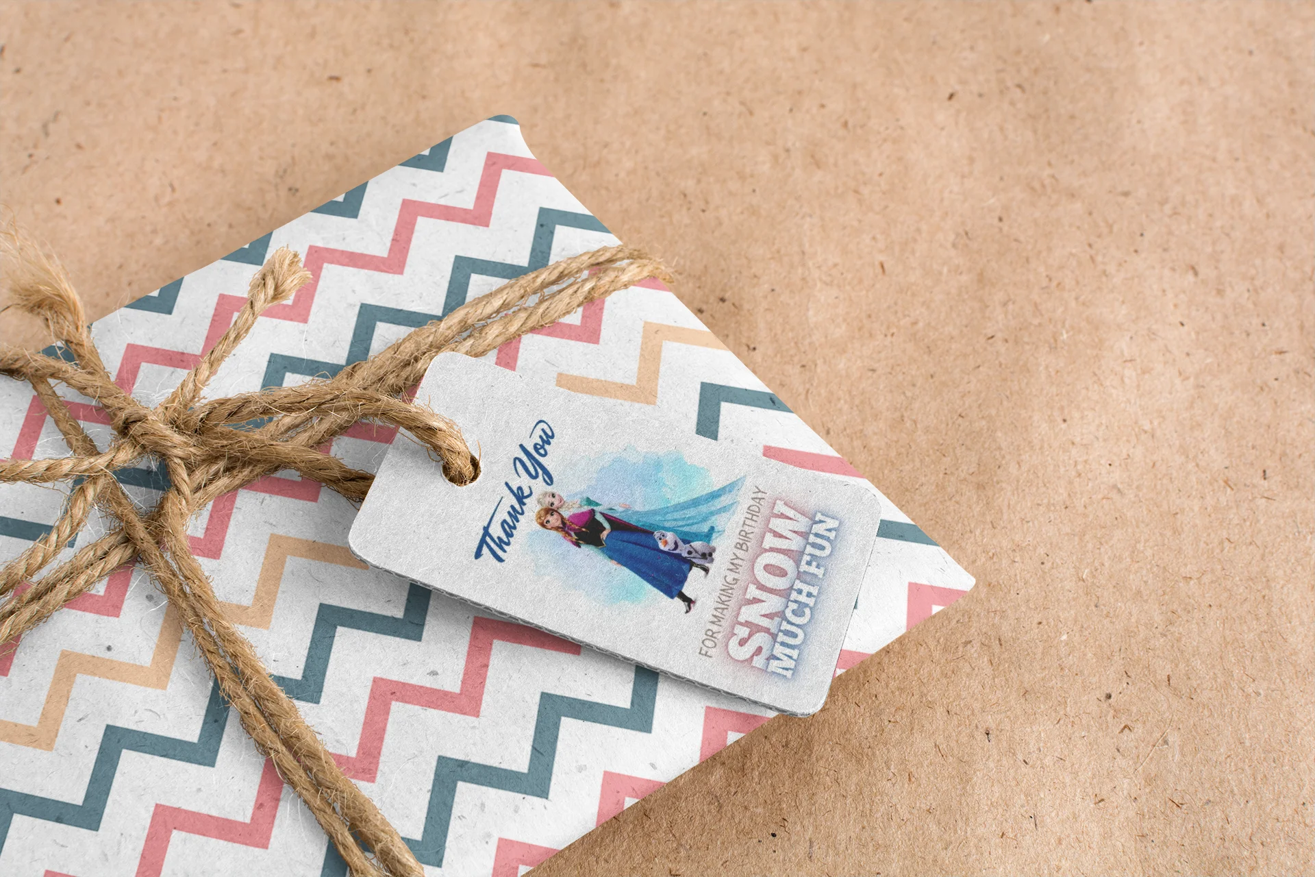 Frozen Theme Model 2 Birthday Favour Tags (2 x 3.5 inches/250 GSM Cardstock/Mixcolour/30Pcs) - Premium Handcrafted 300 GSM Thank You Cards by Party Decor Mall India - View 4