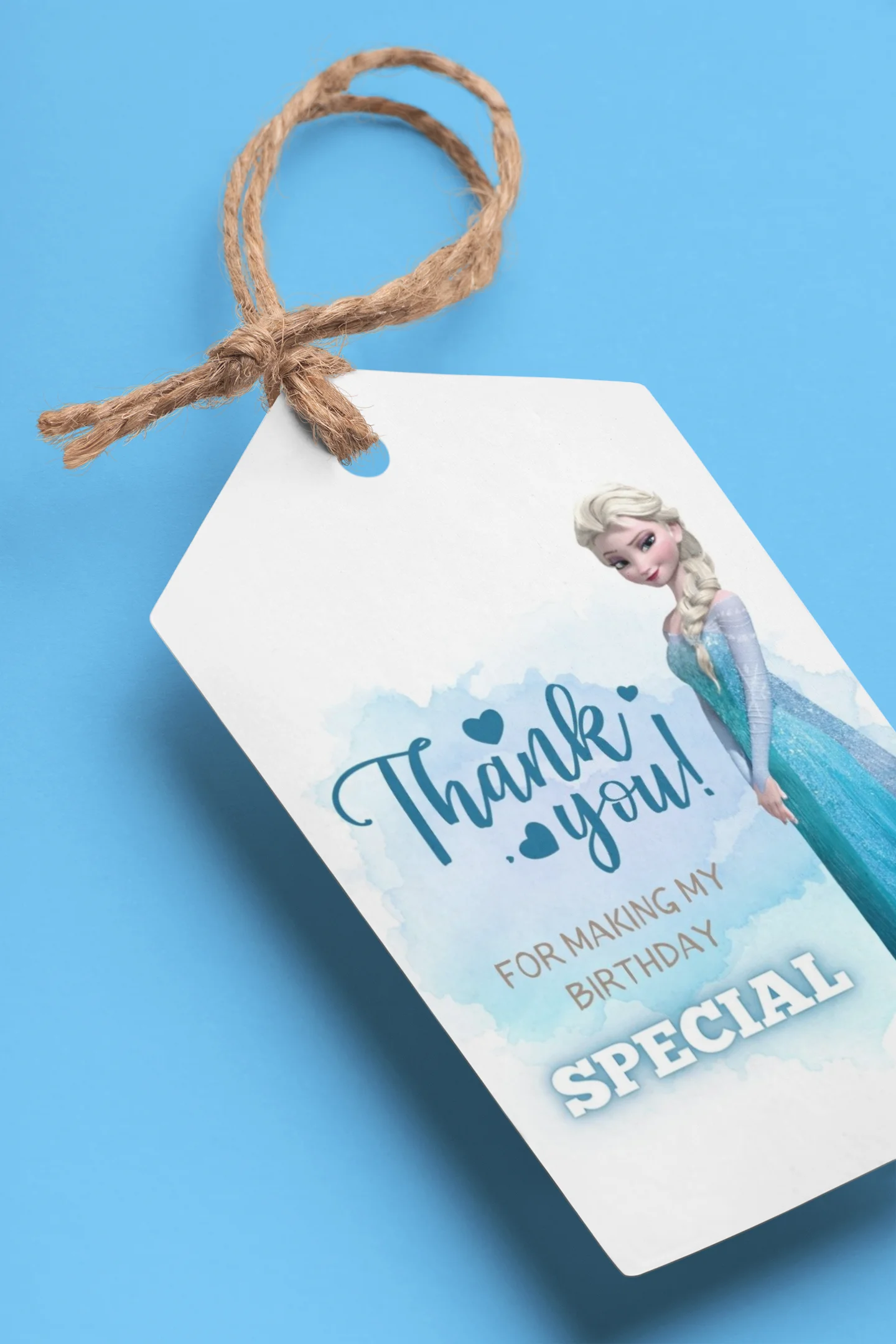 Frozen Elsa Theme Birthday Favour Tags (2 x 3.5 inches/250 GSM Cardstock/Mixcolour/30Pcs)