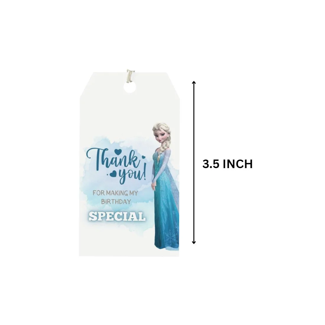Frozen Elsa Theme Birthday Favour Tags (2 x 3.5 inches/250 GSM Cardstock/Mixcolour/30Pcs) - Premium Handcrafted 300 GSM Thank You Cards by Party Decor Mall India - View 2