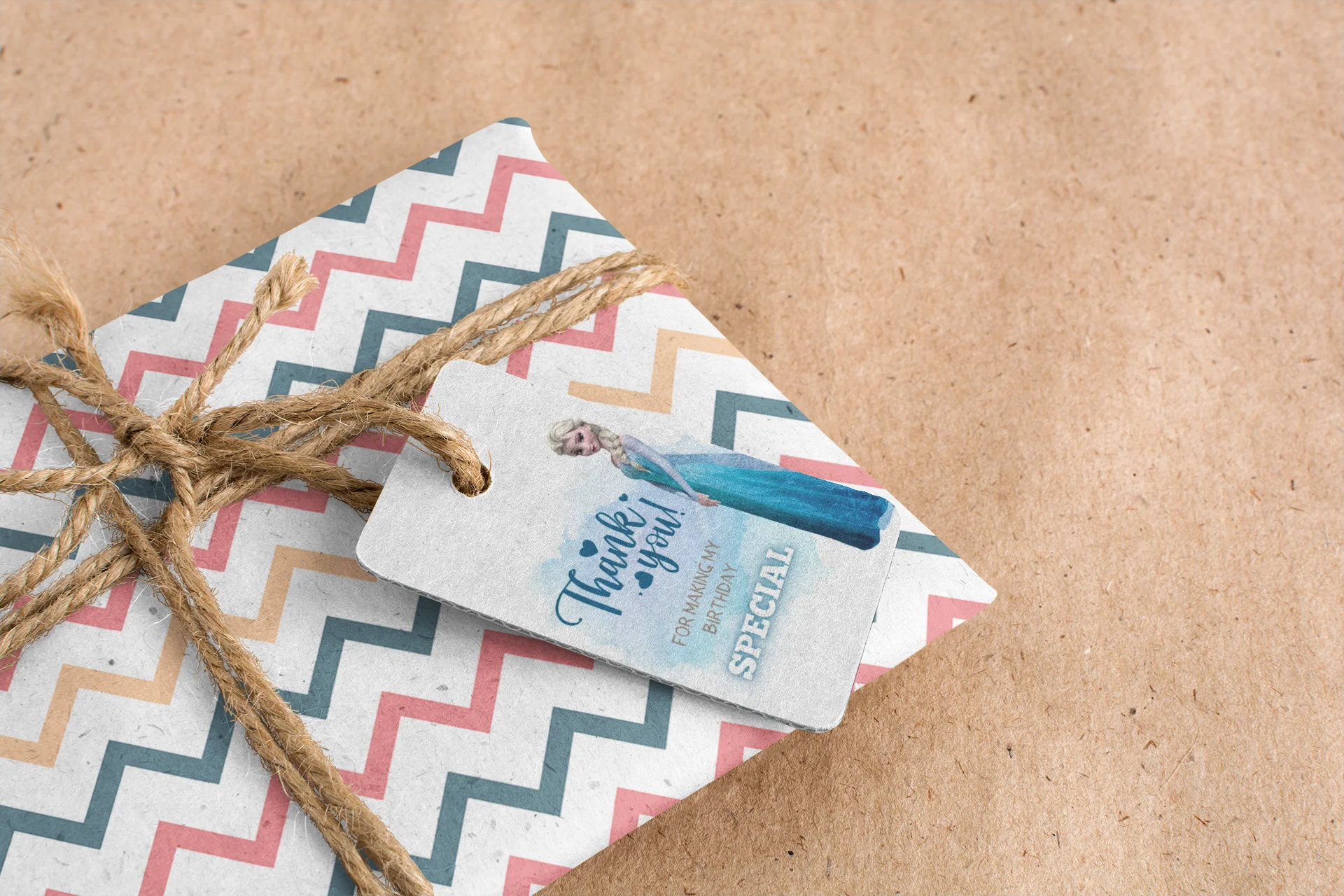 Frozen Elsa Theme Birthday Favour Tags (2 x 3.5 inches/250 GSM Cardstock/Mixcolour/30Pcs) - Premium Handcrafted 300 GSM Thank You Cards by Party Decor Mall India - View 8