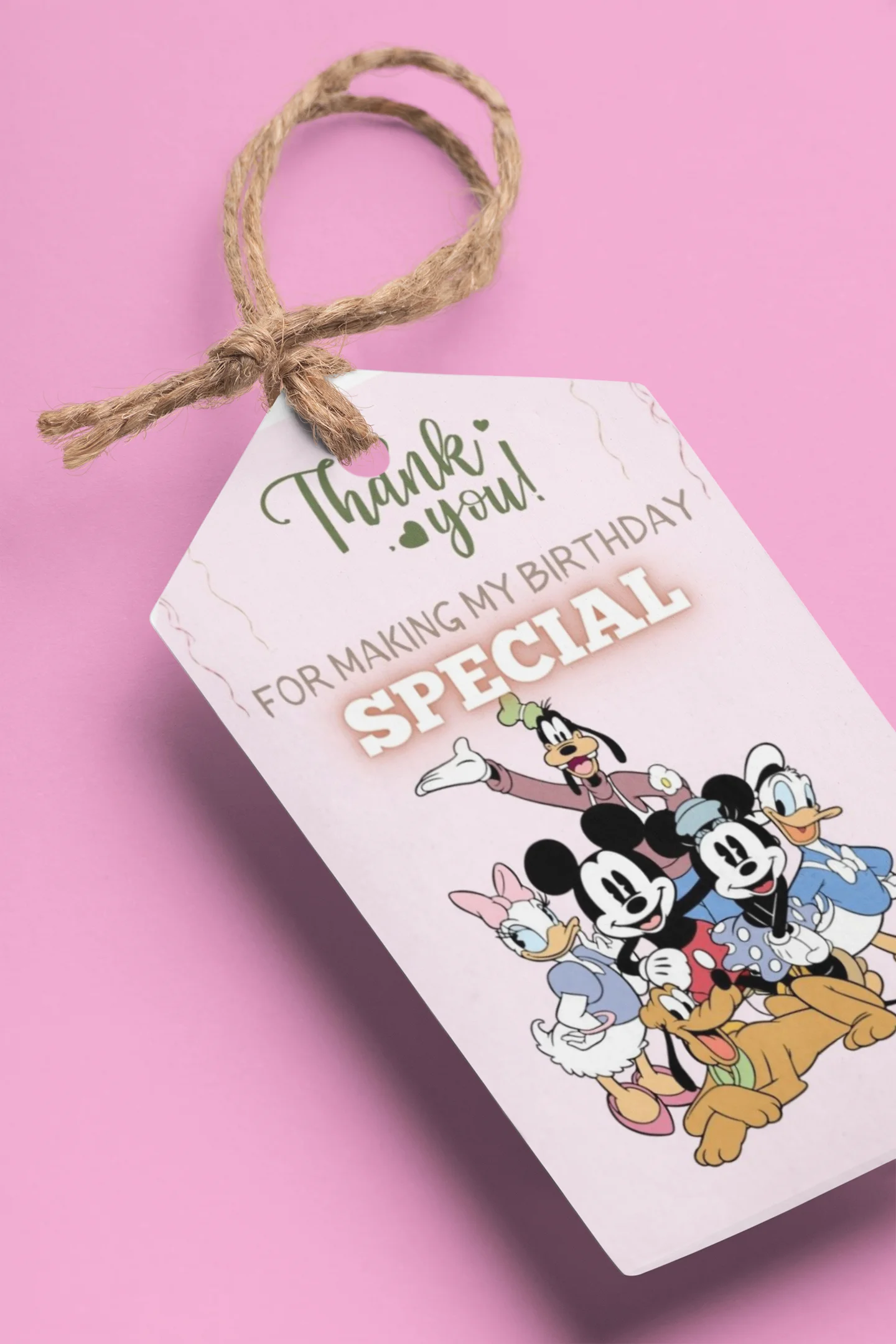 Mickey Club House Theme Birthday Favour Tags (2 x 3.5 inches/250 GSM Cardstock/Mixcolour/30Pcs)