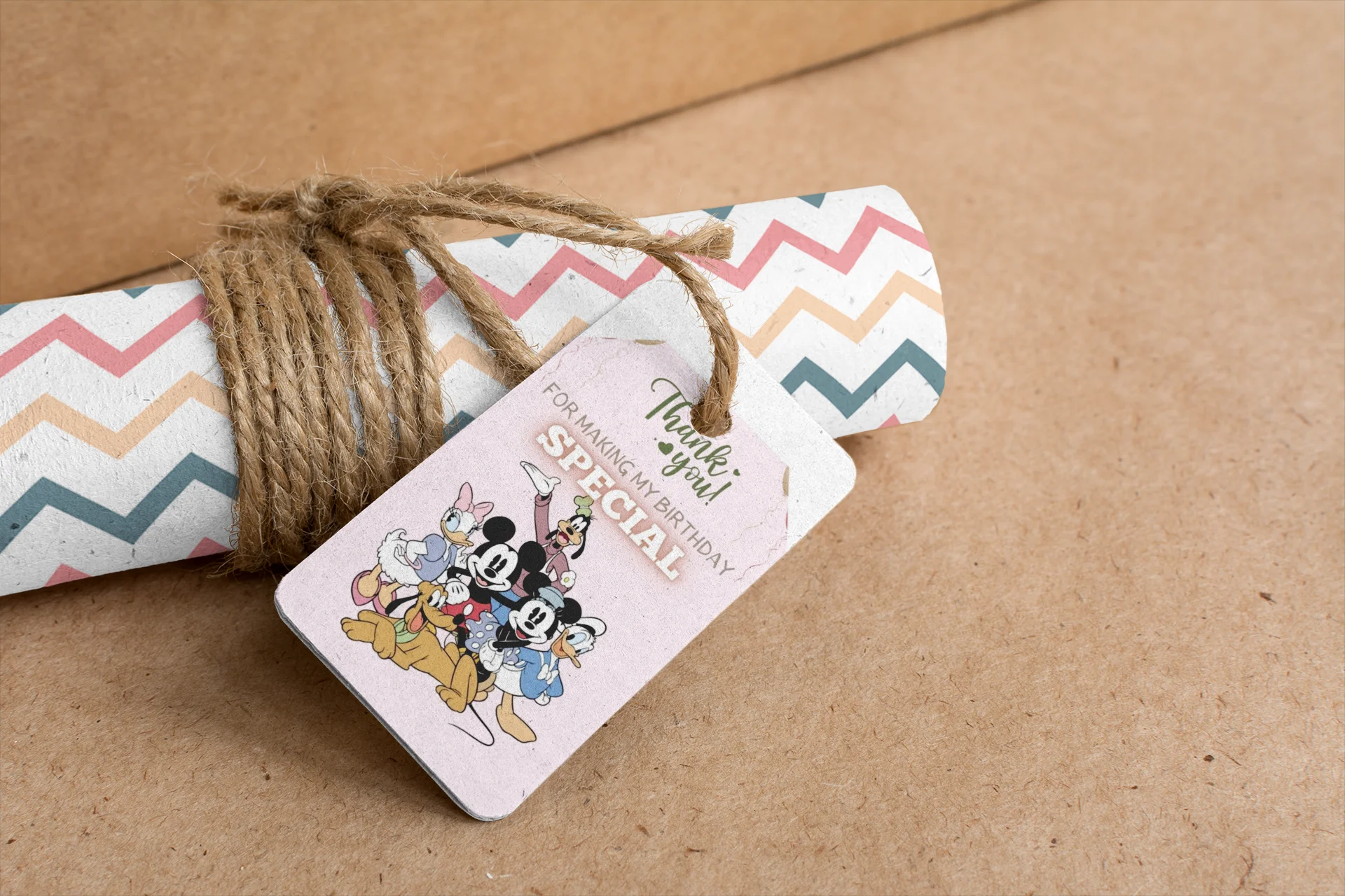 Mickey Club House Theme Birthday Favour Tags (2 x 3.5 inches/250 GSM Cardstock/Mixcolour/30Pcs) - Premium Handcrafted 300 GSM Thank You Cards by Party Decor Mall India - View 5
