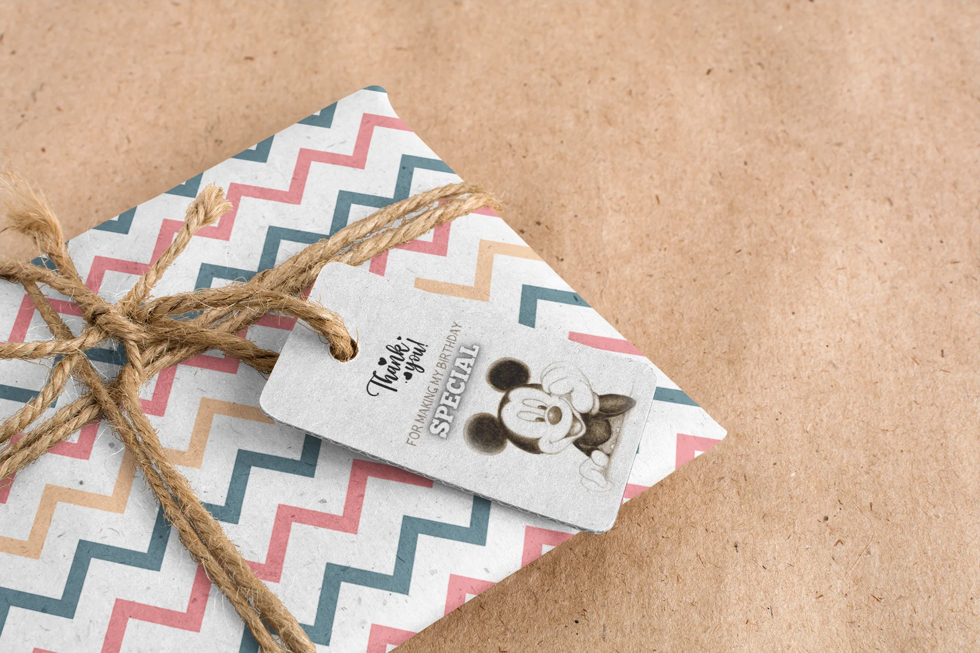 Mickey Mouse Theme Birthday Favour Tags (2 x 3.5 inches/250 GSM Cardstock/Black & White/30Pcs) - Premium Handcrafted 300 GSM Thank You Cards by Party Decor Mall India - View 4