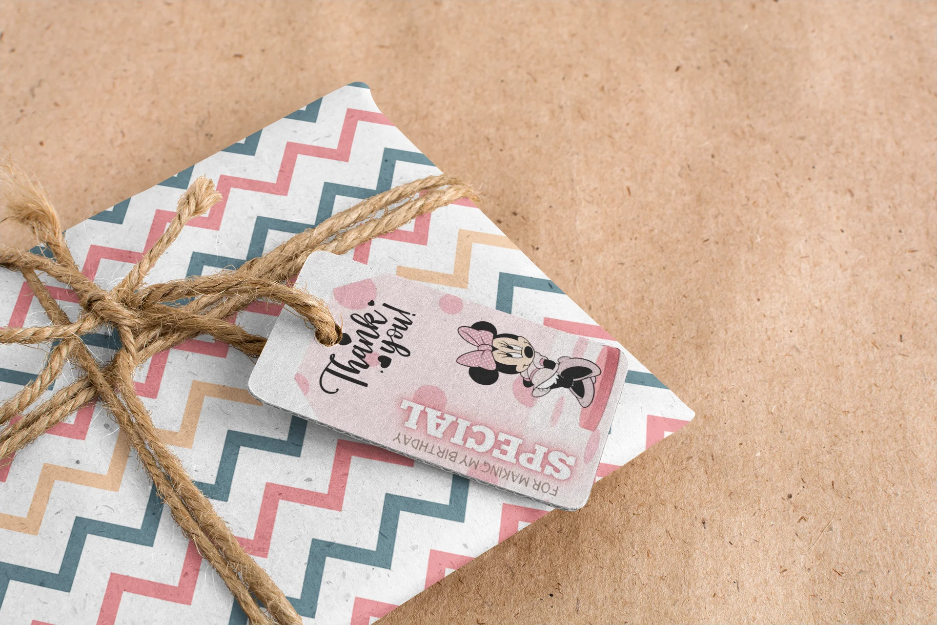 Minnie Theme Birthday Favour Tags (2 x 3.5 inches/250 GSM Cardstock/Mixcolour/30Pcs) - Premium Handcrafted 300 GSM Thank You Cards by Party Decor Mall India - View 4