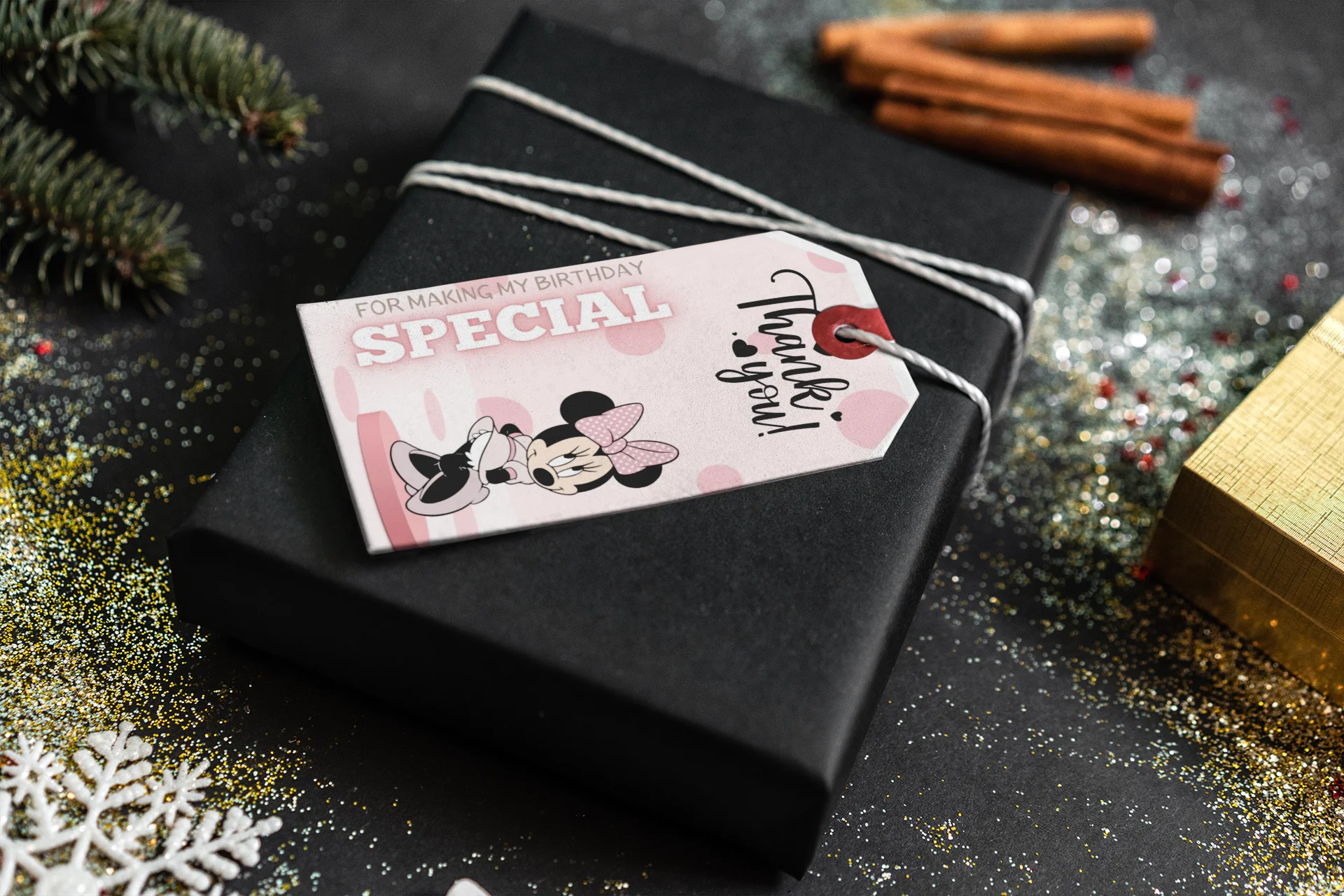 Minnie Theme Birthday Favour Tags (2 x 3.5 inches/250 GSM Cardstock/Mixcolour/30Pcs) - Premium Handcrafted 300 GSM Thank You Cards by Party Decor Mall India - View 8
