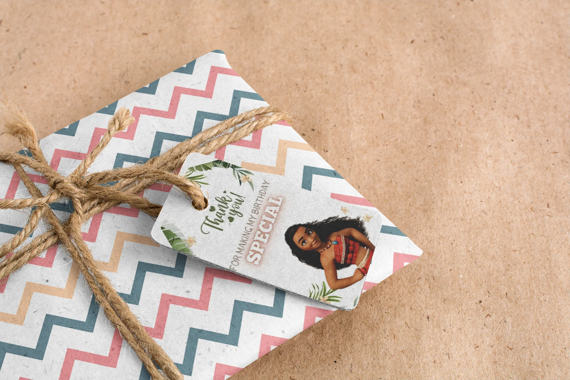 Moana Theme Birthday Favour Tags (2 x 3.5 inches/250 GSM Cardstock/Mixcolour/30Pcs) - Premium Handcrafted 300 GSM Thank You Cards by Party Decor Mall India - View 5