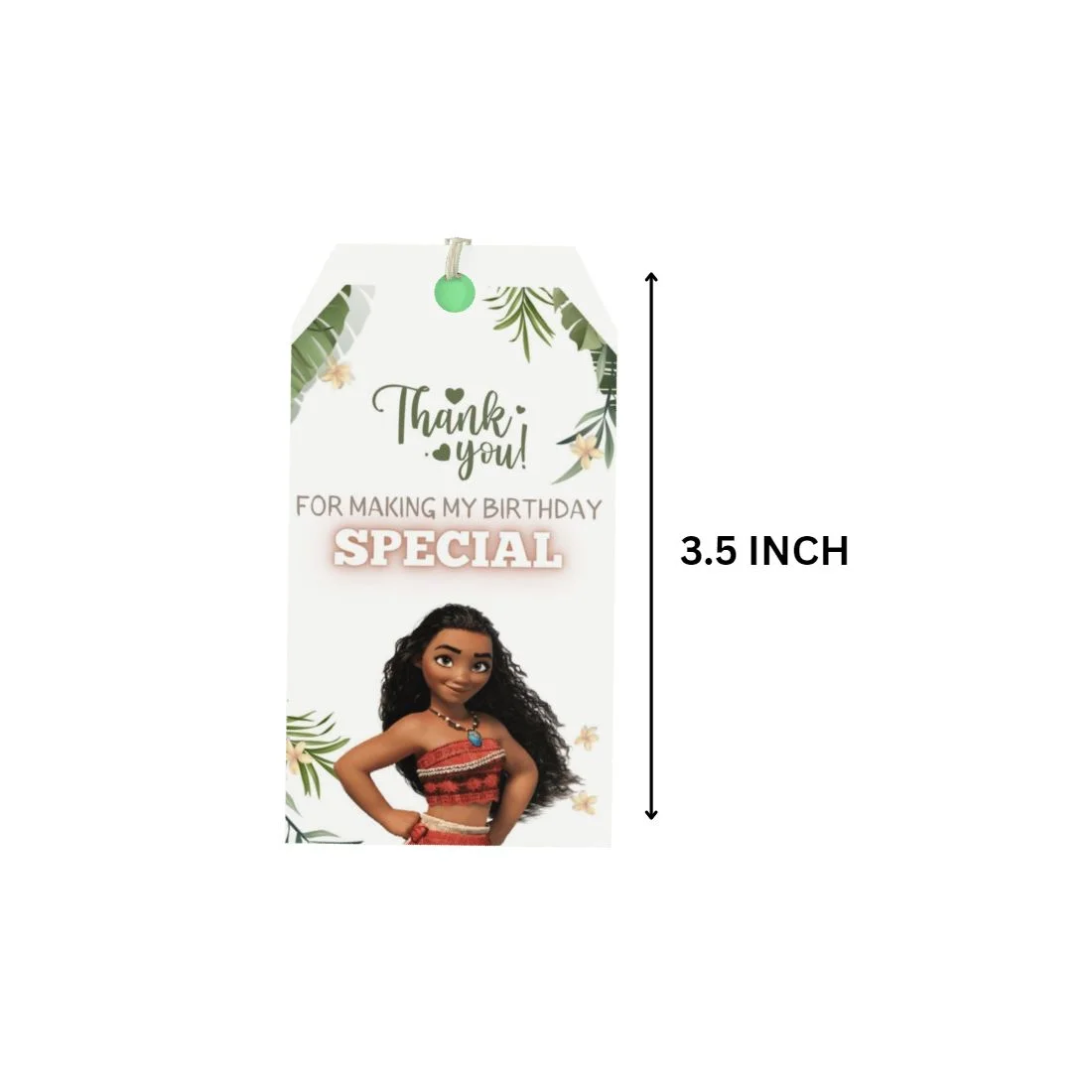 Moana Theme Birthday Favour Tags (2 x 3.5 inches/250 GSM Cardstock/Mixcolour/30Pcs) - Premium Handcrafted 300 GSM Thank You Cards by Party Decor Mall India - View 7