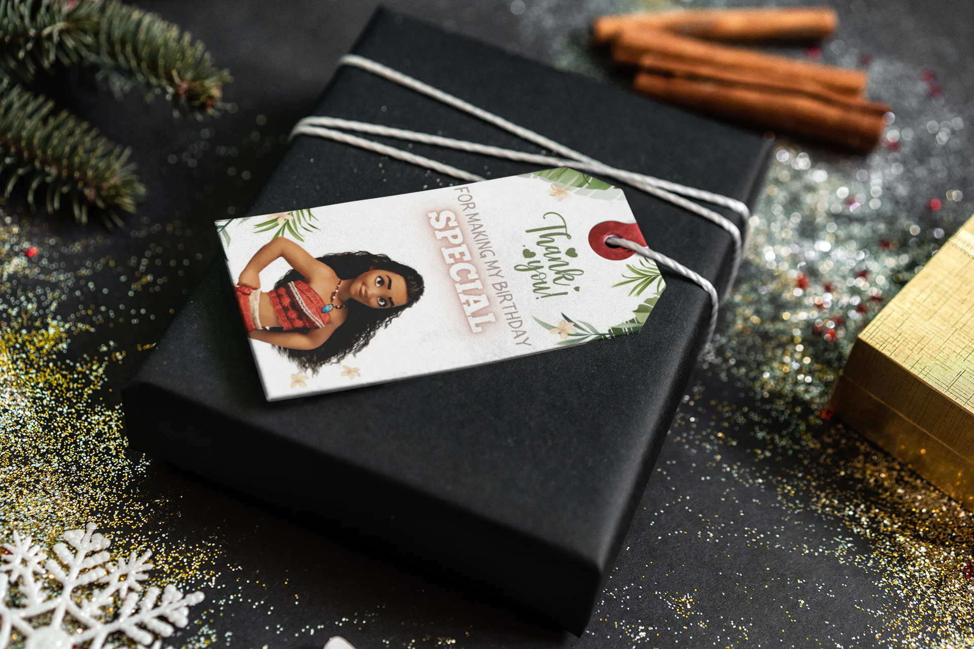Moana Theme Birthday Favour Tags (2 x 3.5 inches/250 GSM Cardstock/Mixcolour/30Pcs) - Premium Handcrafted 300 GSM Thank You Cards by Party Decor Mall India - View 8