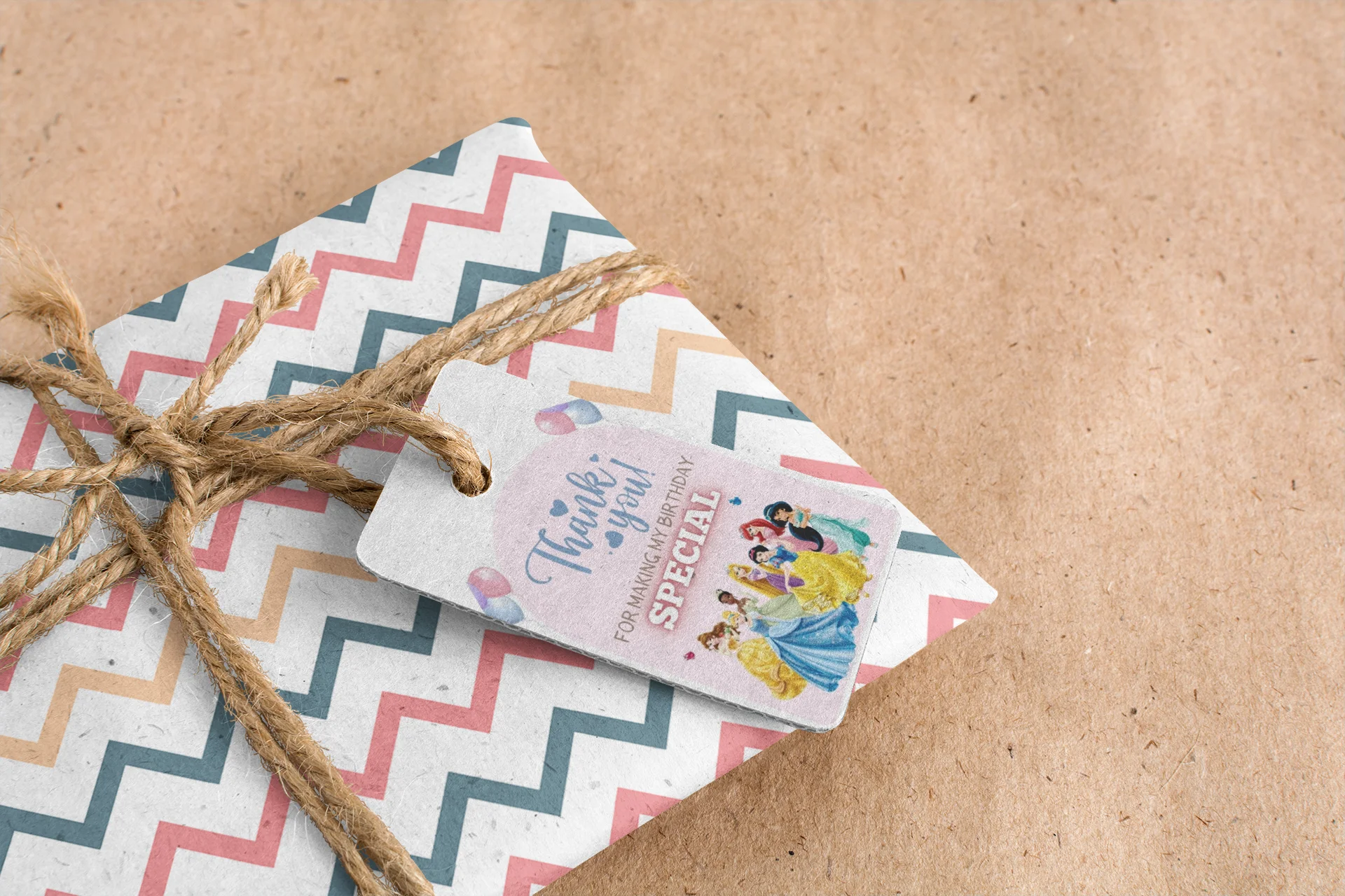Princess Theme Birthday Favour Tags (2 x 3.5 inches/250 GSM Cardstock/Mixcolour/30Pcs) - Premium Handcrafted 300 GSM Thank You Cards by Party Decor Mall India - View 8