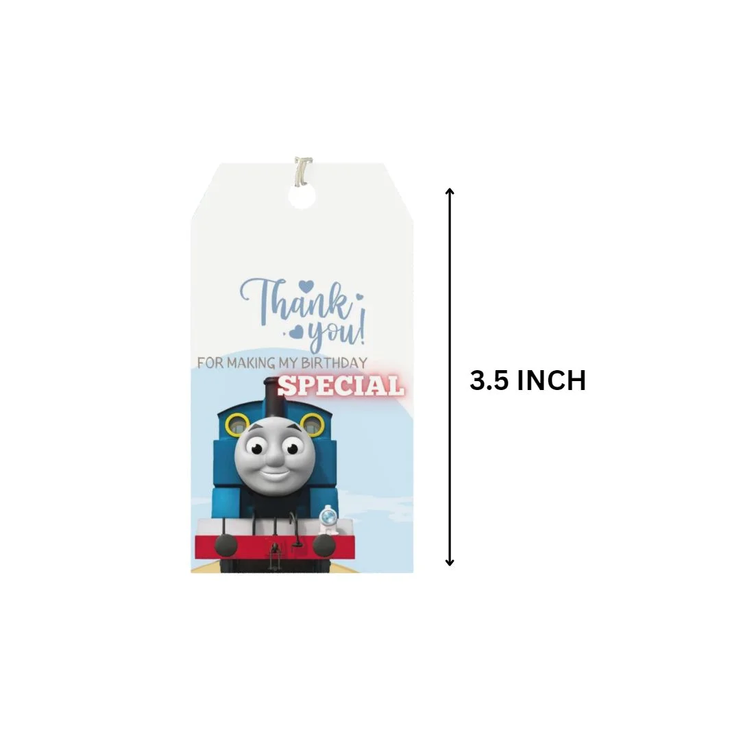 Thomas The Train Theme Birthday Favour Tags (2 x 3.5 inches/250 GSM Cardstock/Mixcolour/30Pcs) - Premium Handcrafted 300 GSM Thank You Cards by Party Decor Mall India - View 2