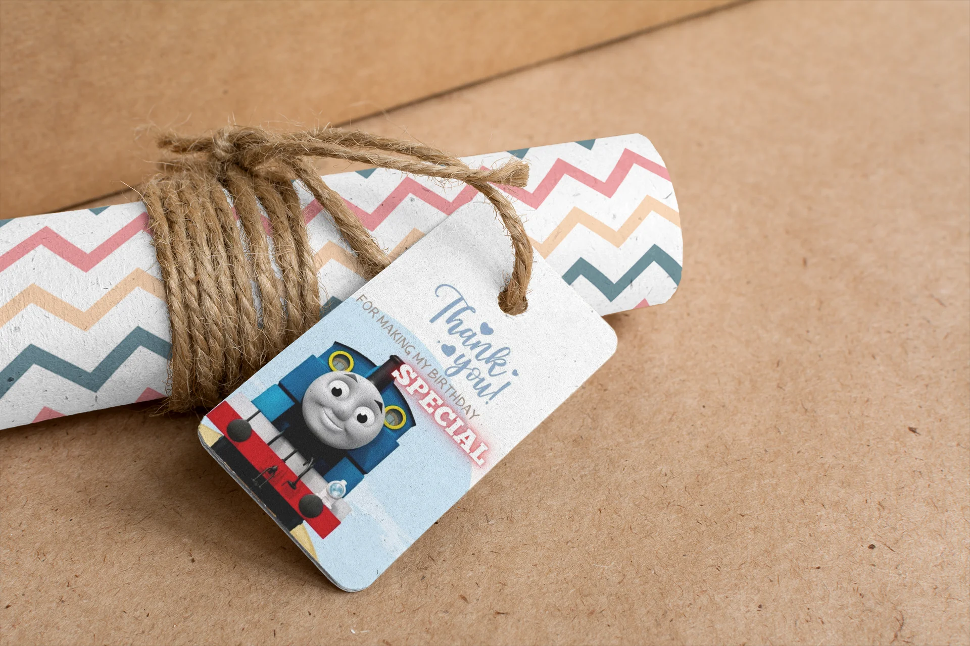 Thomas The Train Theme Birthday Favour Tags (2 x 3.5 inches/250 GSM Cardstock/Mixcolour/30Pcs) - Premium Handcrafted 300 GSM Thank You Cards by Party Decor Mall India - View 7