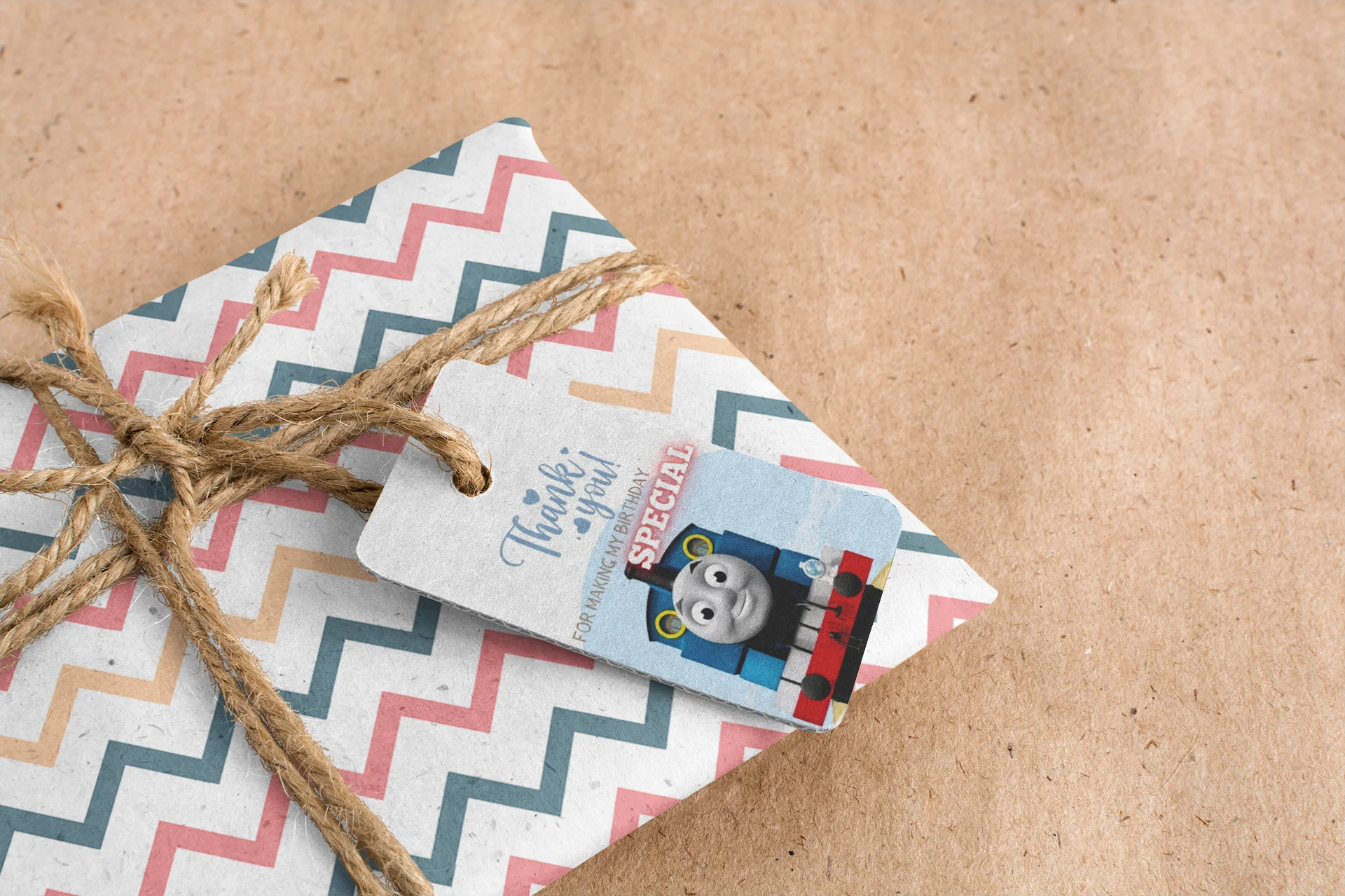 Thomas The Train Theme Birthday Favour Tags (2 x 3.5 inches/250 GSM Cardstock/Mixcolour/30Pcs) - Premium Handcrafted 300 GSM Thank You Cards by Party Decor Mall India - View 8