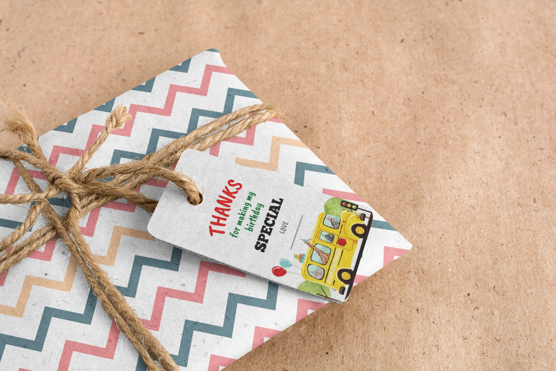 Weels On The Bus Theme Birthday Favour Tags (2 x 3.5 inches/250 GSM Cardstock/Mixcolour/30Pcs) - Premium Handcrafted 300 GSM Thank You Cards by Party Decor Mall India - View 8