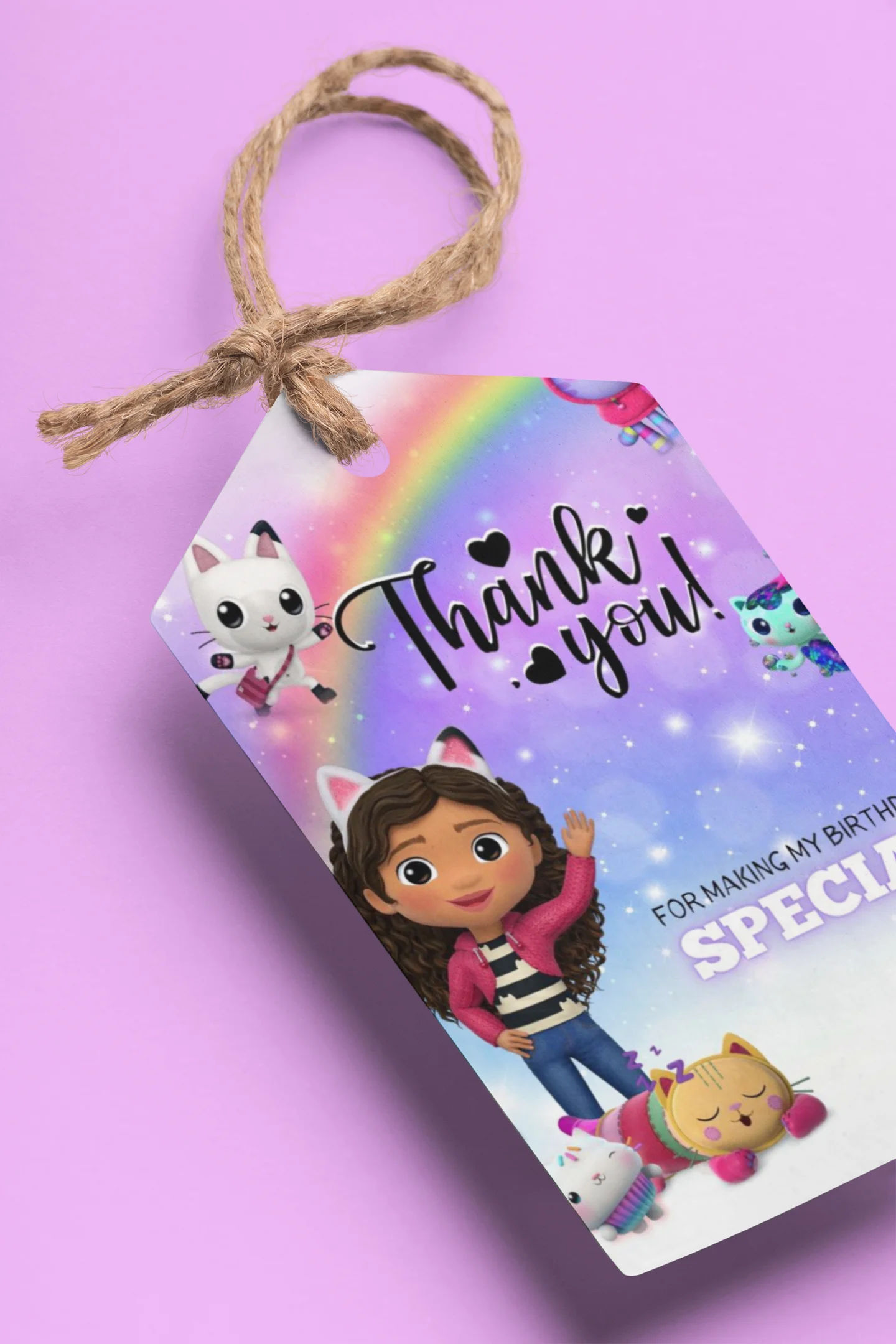 Jungle Theme Birthday Favour Tags (2 x 3.5 inches/250 GSM Cardstock/Mixcolour/30Pcs) - Premium Handcrafted 300 GSM Thank You Cards by Party Decor Mall India - View 1