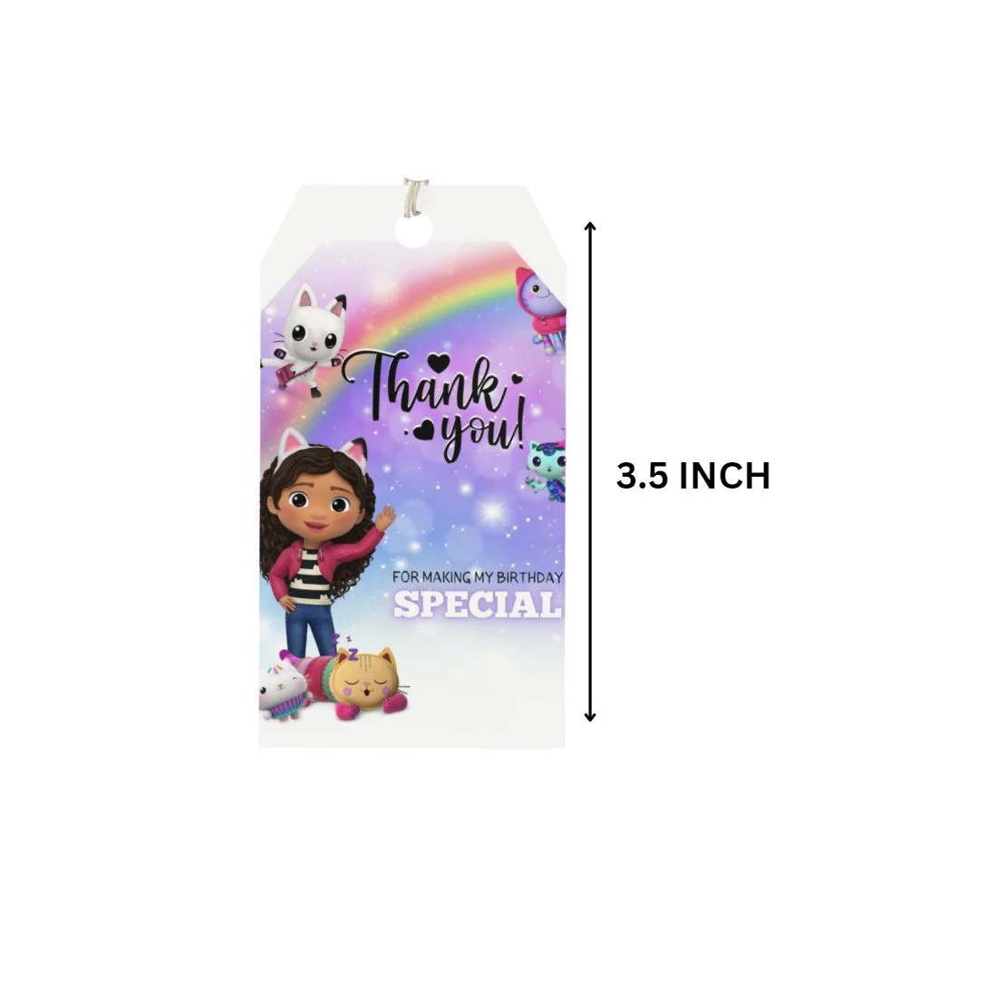 Jungle Theme Birthday Favour Tags (2 x 3.5 inches/250 GSM Cardstock/Mixcolour/30Pcs) - Premium Handcrafted 300 GSM Thank You Cards by Party Decor Mall India - View 2