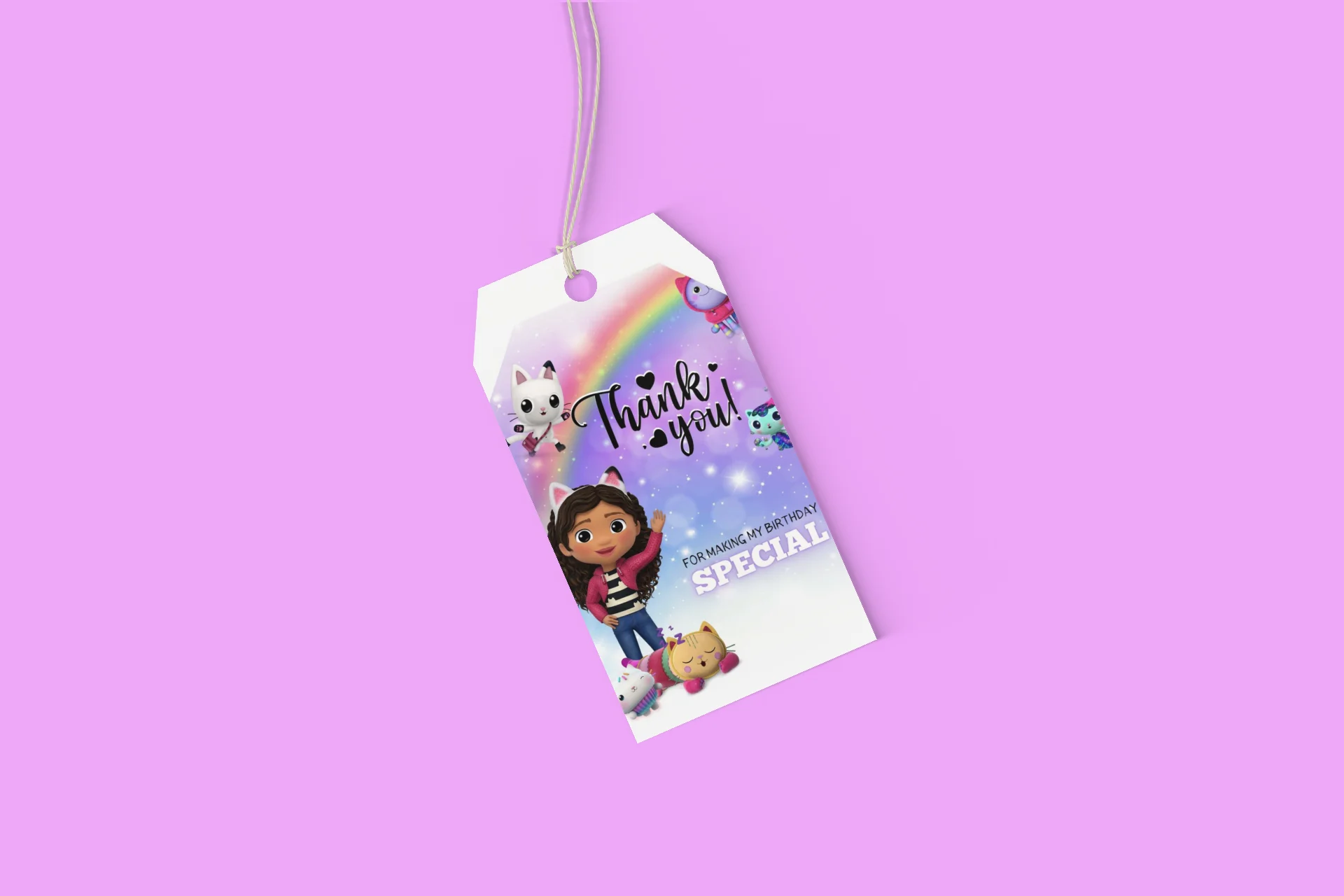 Jungle Theme Birthday Favour Tags (2 x 3.5 inches/250 GSM Cardstock/Mixcolour/30Pcs) - Premium Handcrafted 300 GSM Thank You Cards by Party Decor Mall India - View 8