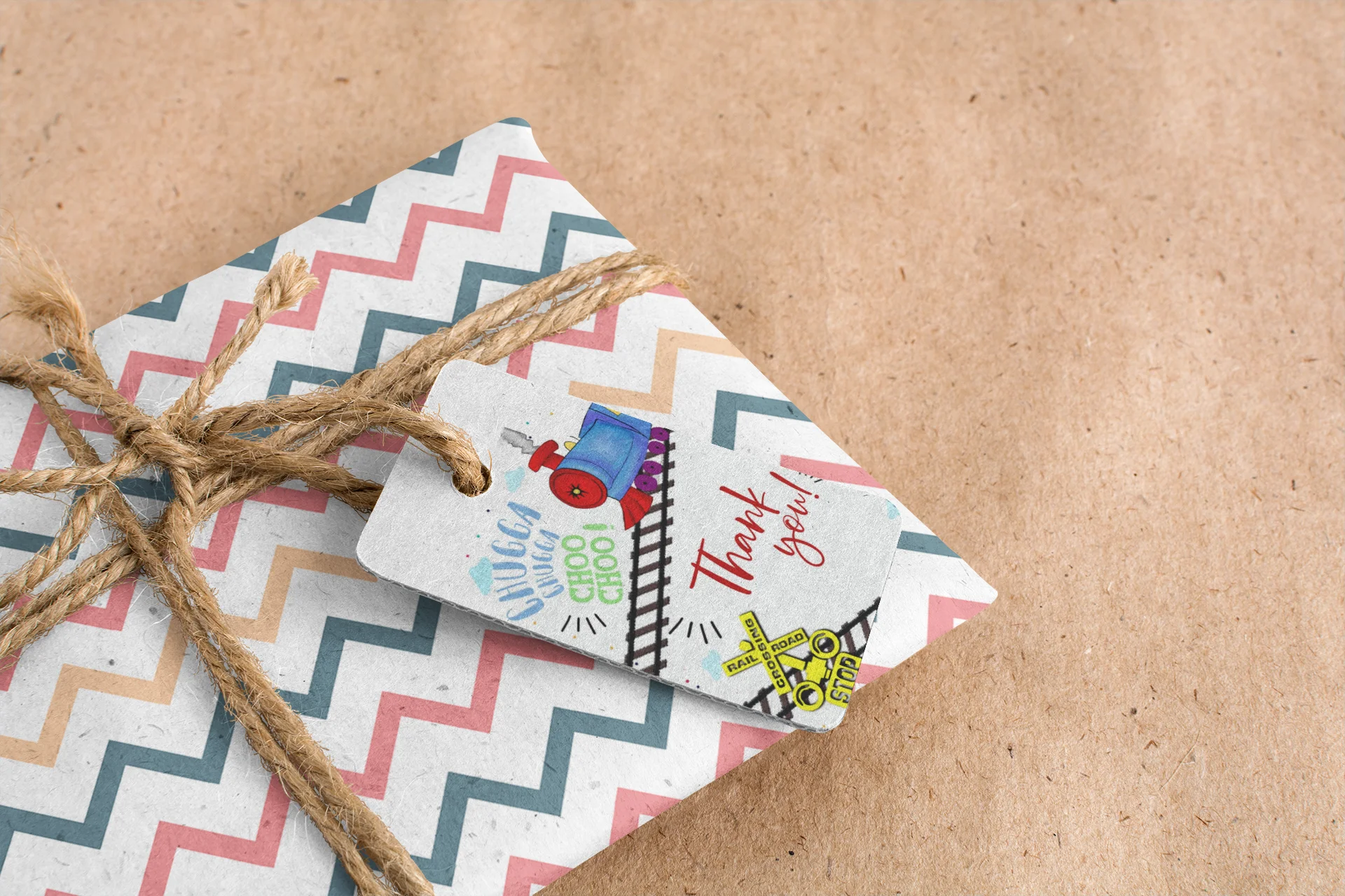 Train Theme Model 2 Birthday Favour Tags (2 x 3.5 inches/250 GSM Cardstock/Multicolour/30Pcs) - Premium Handcrafted 300 GSM Thank You Cards by Party Decor Mall India - View 6
