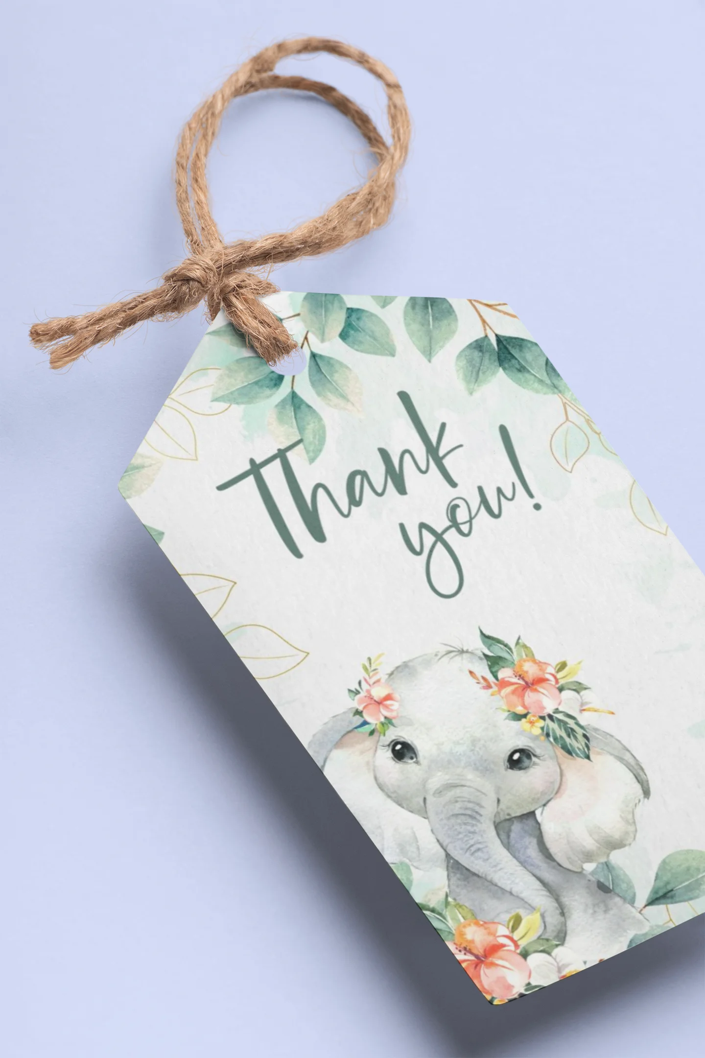Elephant Theme Birthday Favour Tags (2 x 3.5 inches/250 GSM Cardstock/Mixcolour/30Pcs) - Premium Handcrafted 300 GSM Thank You Cards by Party Decor Mall India - View 1