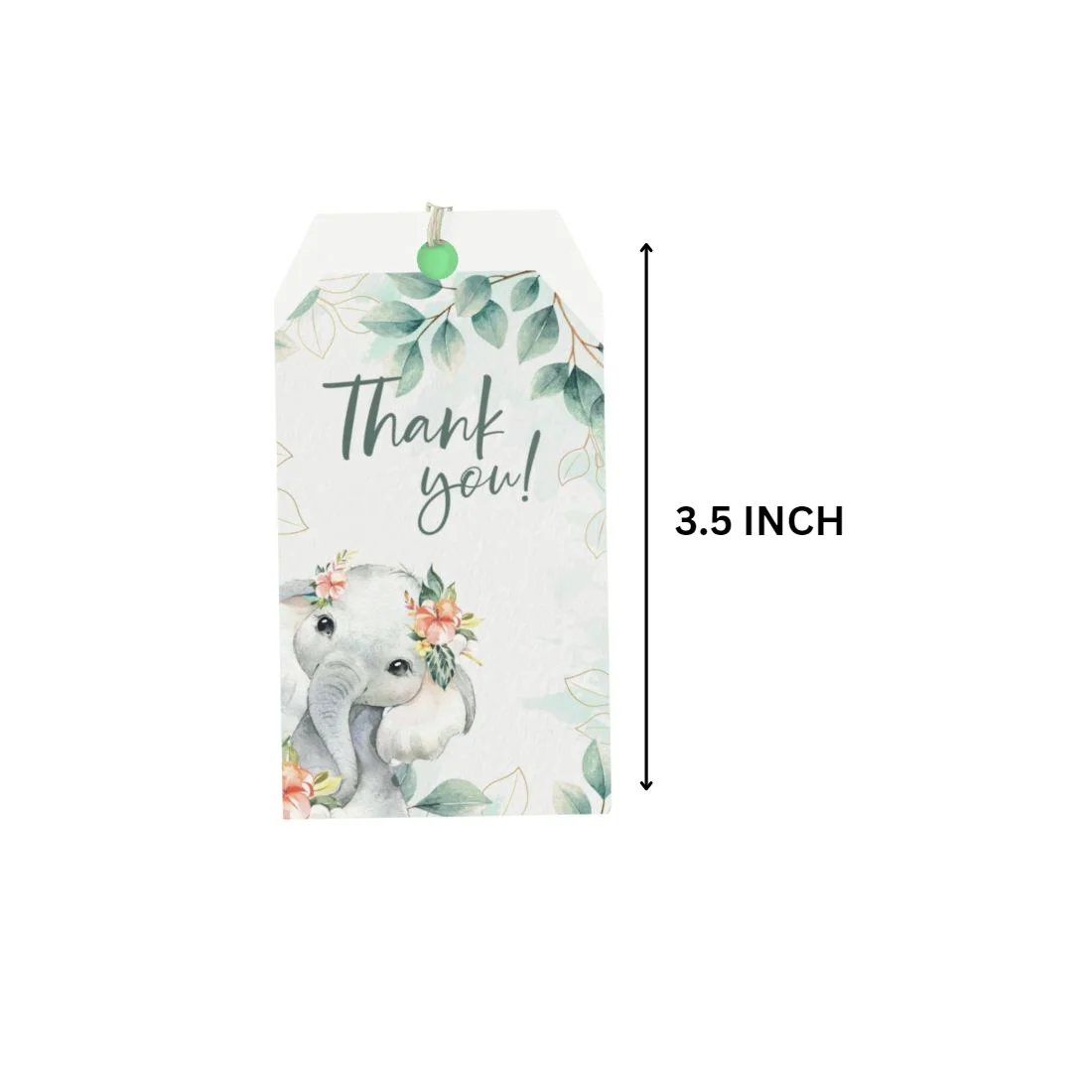Elephant Theme Birthday Favour Tags (2 x 3.5 inches/250 GSM Cardstock/Mixcolour/30Pcs) - Premium Handcrafted 300 GSM Thank You Cards by Party Decor Mall India - View 2