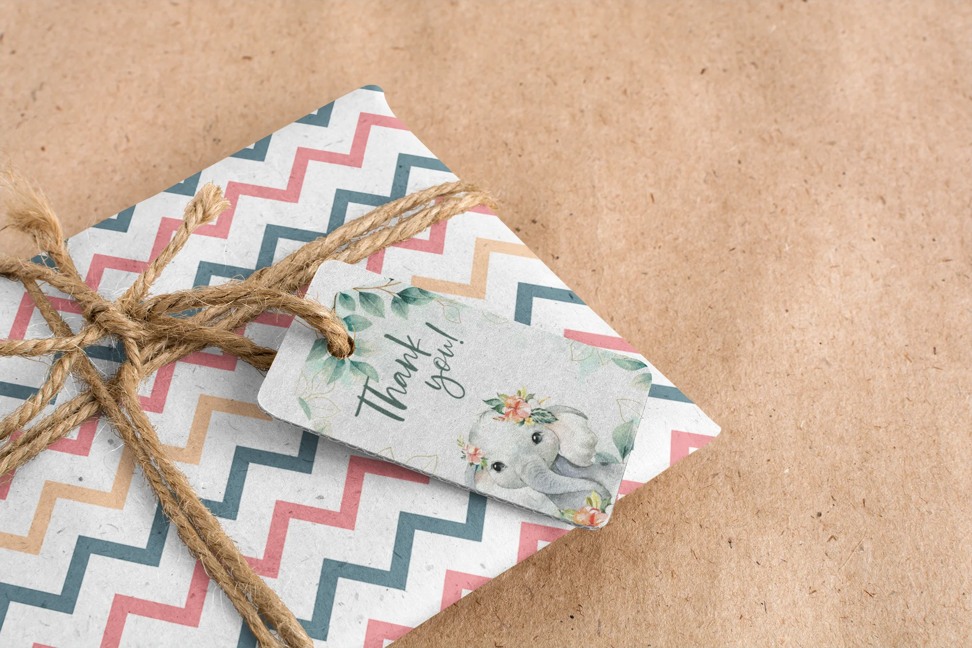Elephant Theme Birthday Favour Tags (2 x 3.5 inches/250 GSM Cardstock/Mixcolour/30Pcs) - Premium Handcrafted 300 GSM Thank You Cards by Party Decor Mall India - View 6