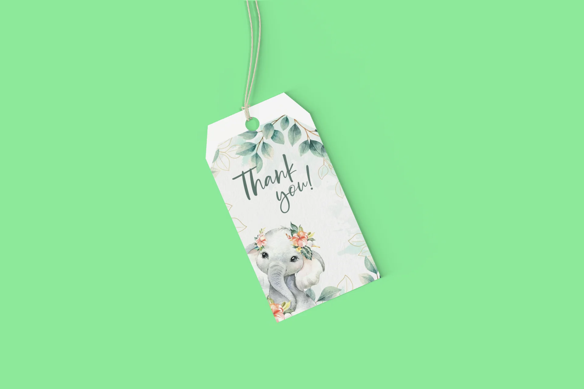 Elephant Theme Birthday Favour Tags (2 x 3.5 inches/250 GSM Cardstock/Mixcolour/30Pcs) - Premium Handcrafted 300 GSM Thank You Cards by Party Decor Mall India - View 8