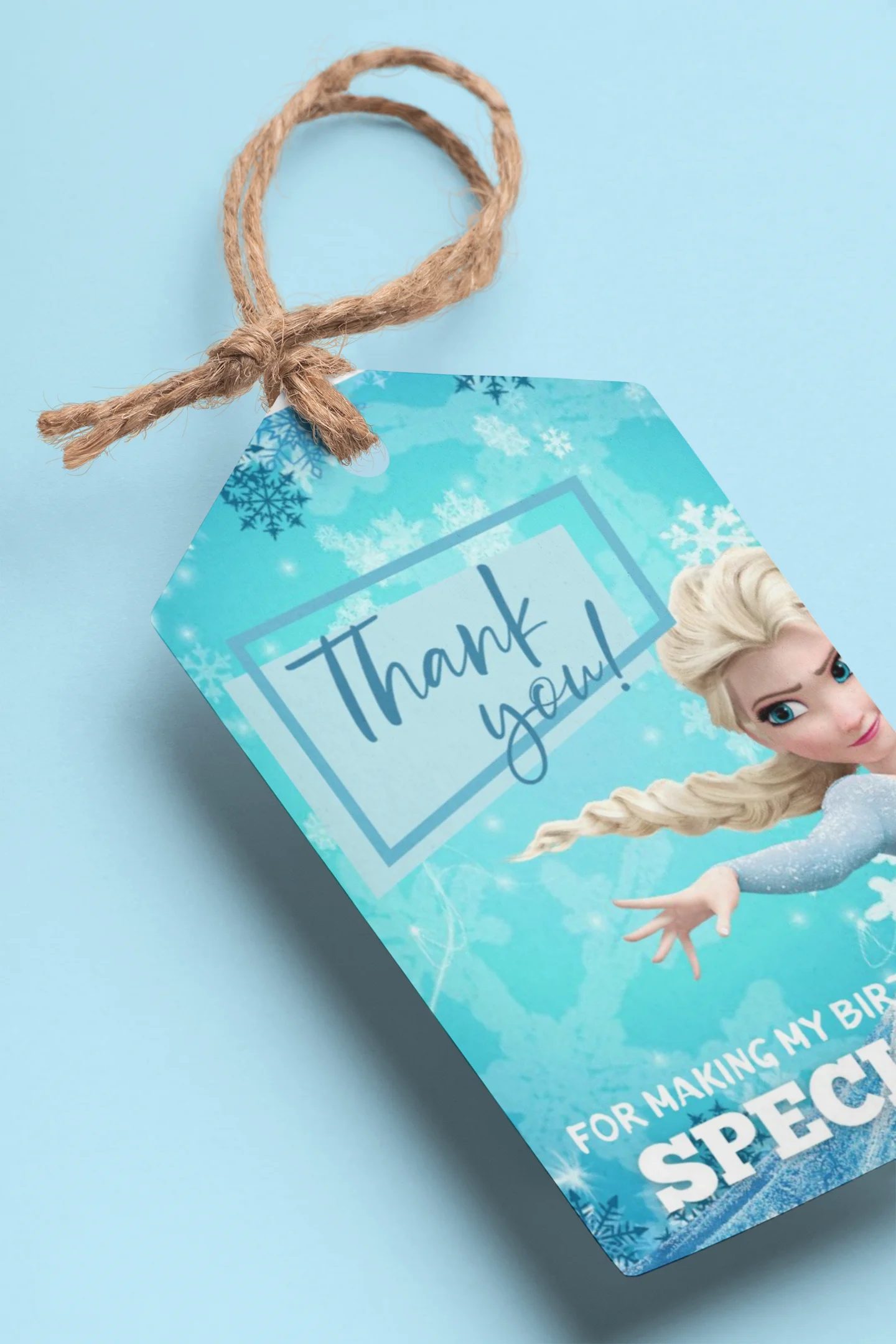Frozen Elsa Theme Model 2 Birthday Favour Tags (2 x 3.5 inches/250 GSM Cardstock/Mixcolour/30Pcs) - Premium Handcrafted 300 GSM Thank You Cards by Party Decor Mall India - View 1