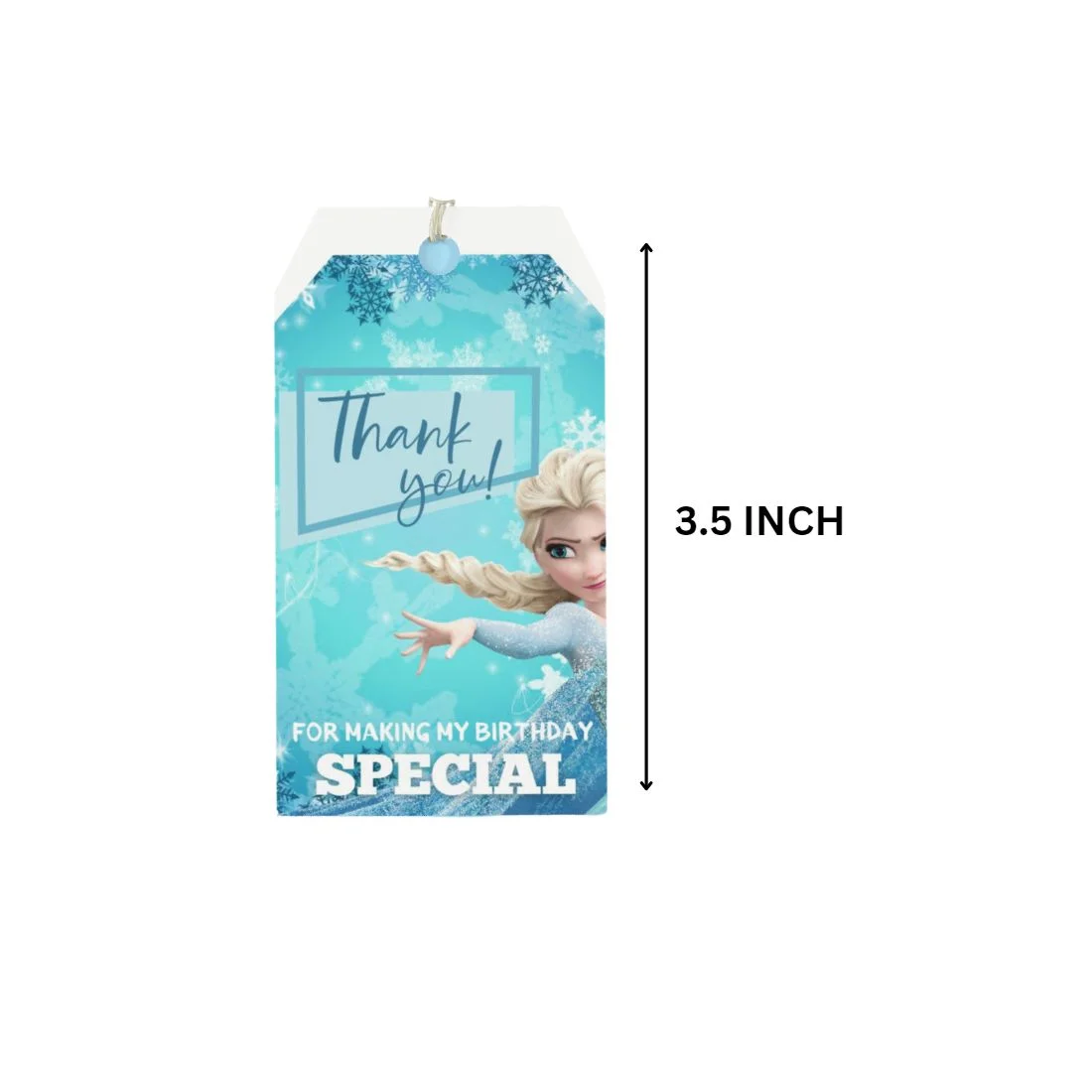 Frozen Elsa Theme Model 2 Birthday Favour Tags (2 x 3.5 inches/250 GSM Cardstock/Mixcolour/30Pcs) - Premium Handcrafted 300 GSM Thank You Cards by Party Decor Mall India - View 2