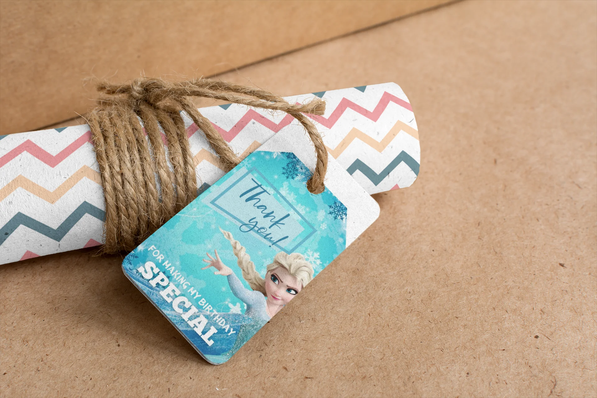 Frozen Elsa Theme Model 2 Birthday Favour Tags (2 x 3.5 inches/250 GSM Cardstock/Mixcolour/30Pcs) - Premium Handcrafted 300 GSM Thank You Cards by Party Decor Mall India - View 7