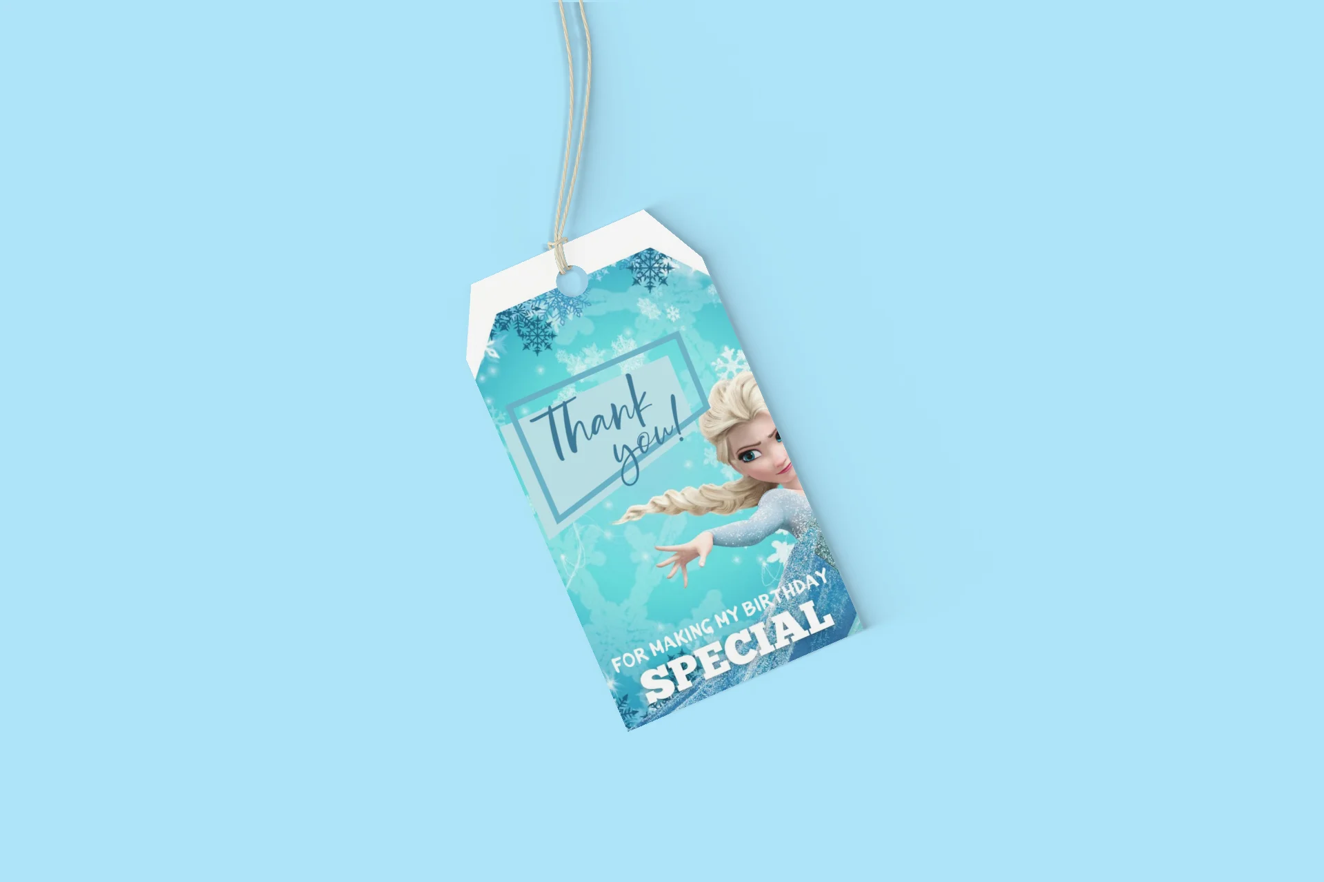 Frozen Elsa Theme Model 2 Birthday Favour Tags (2 x 3.5 inches/250 GSM Cardstock/Mixcolour/30Pcs) - Premium Handcrafted 300 GSM Thank You Cards by Party Decor Mall India - View 8