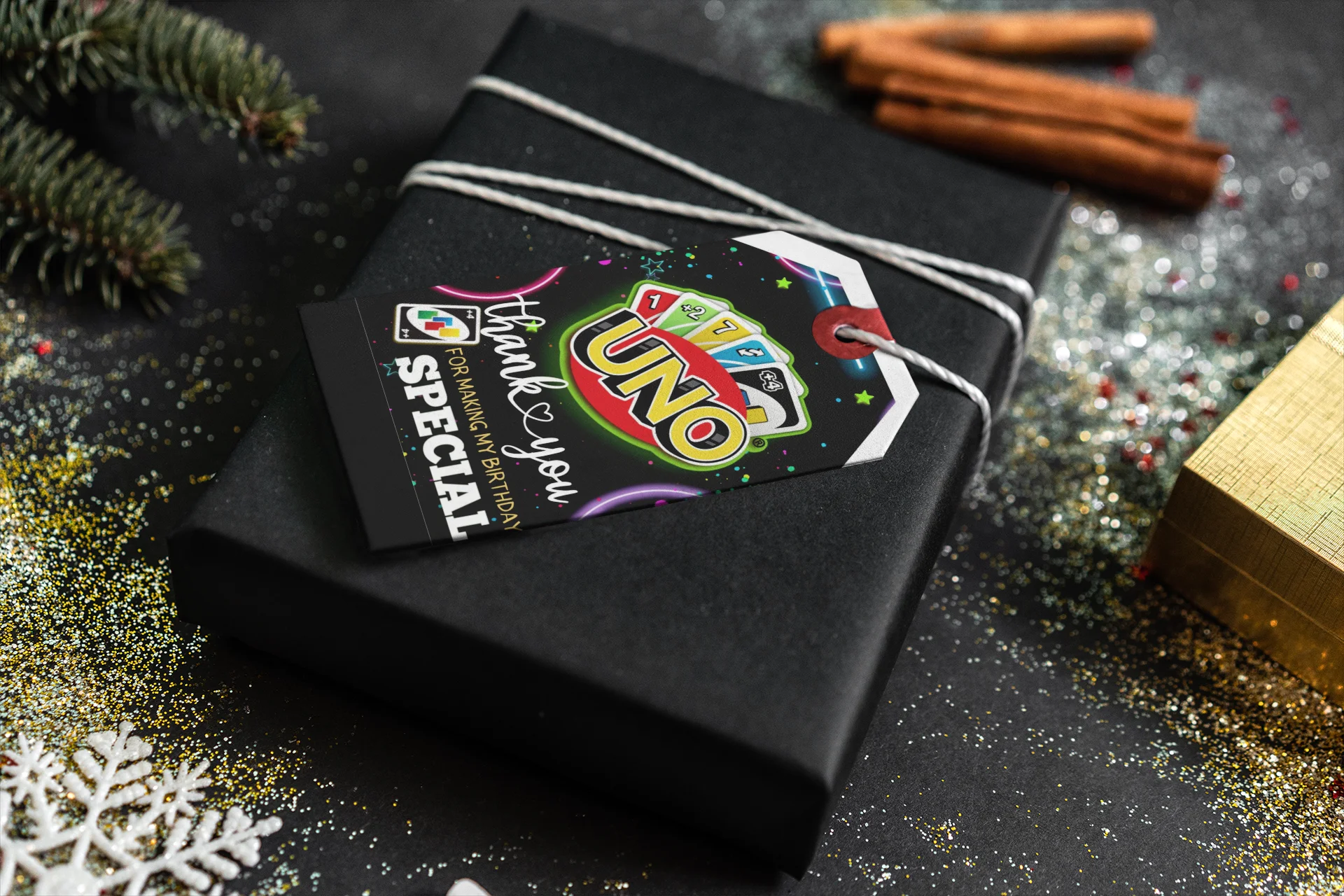 Uno Card Theme Birthday Favour Tags (2 x 3.5 inches/250 GSM Cardstock/Mixcolour/30Pcs) - Premium Handcrafted 300 GSM Thank You Cards by Party Decor Mall India - View 4