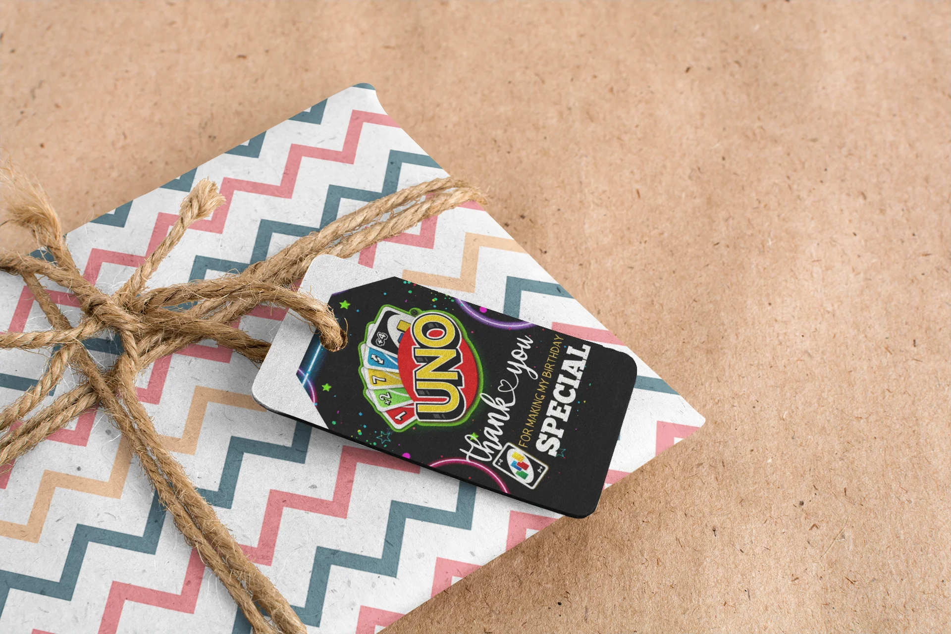 Uno Card Theme Birthday Favour Tags (2 x 3.5 inches/250 GSM Cardstock/Mixcolour/30Pcs) - Premium Handcrafted 300 GSM Thank You Cards by Party Decor Mall India - View 6