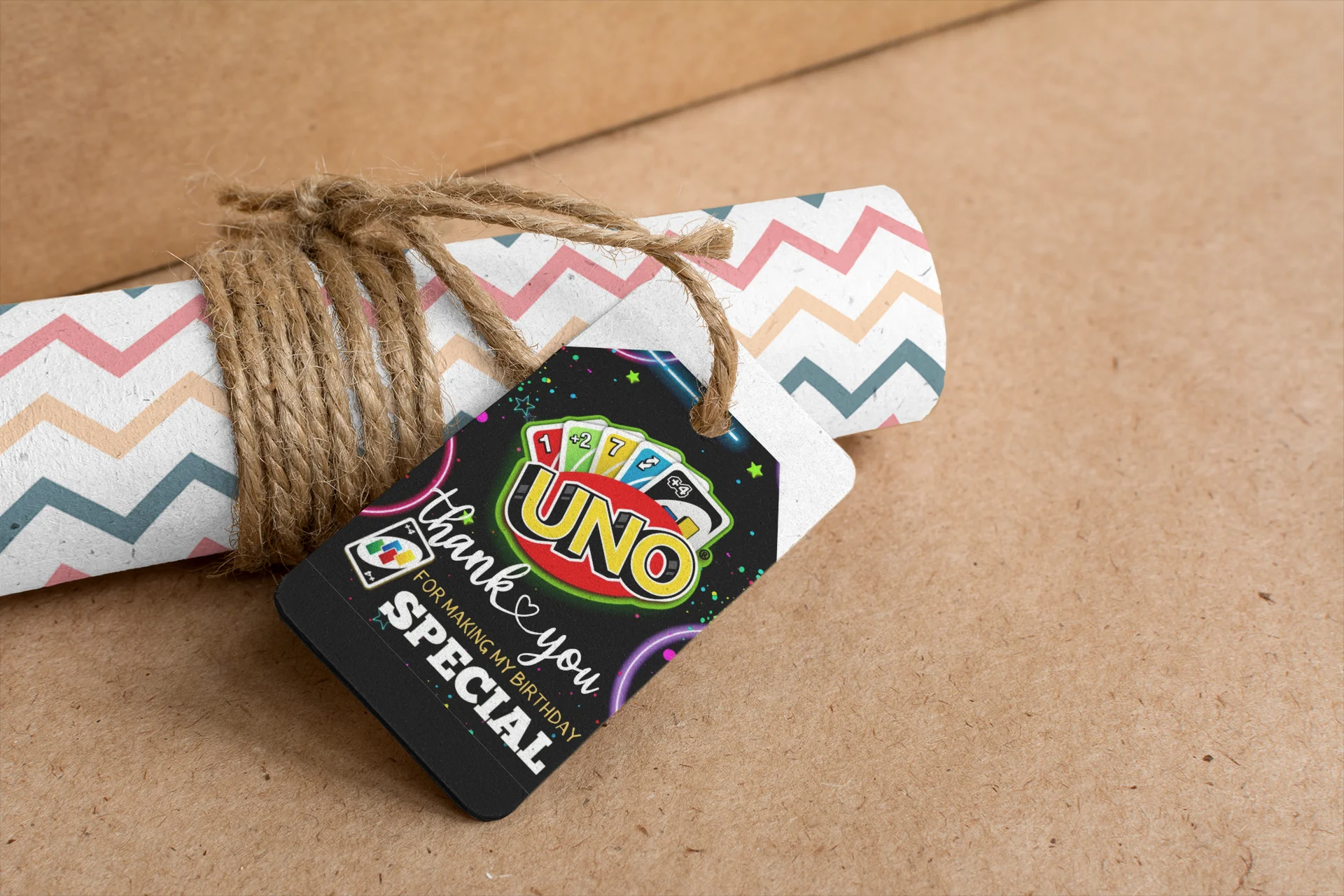 Uno Card Theme Birthday Favour Tags (2 x 3.5 inches/250 GSM Cardstock/Mixcolour/30Pcs) - Premium Handcrafted 300 GSM Thank You Cards by Party Decor Mall India - View 7