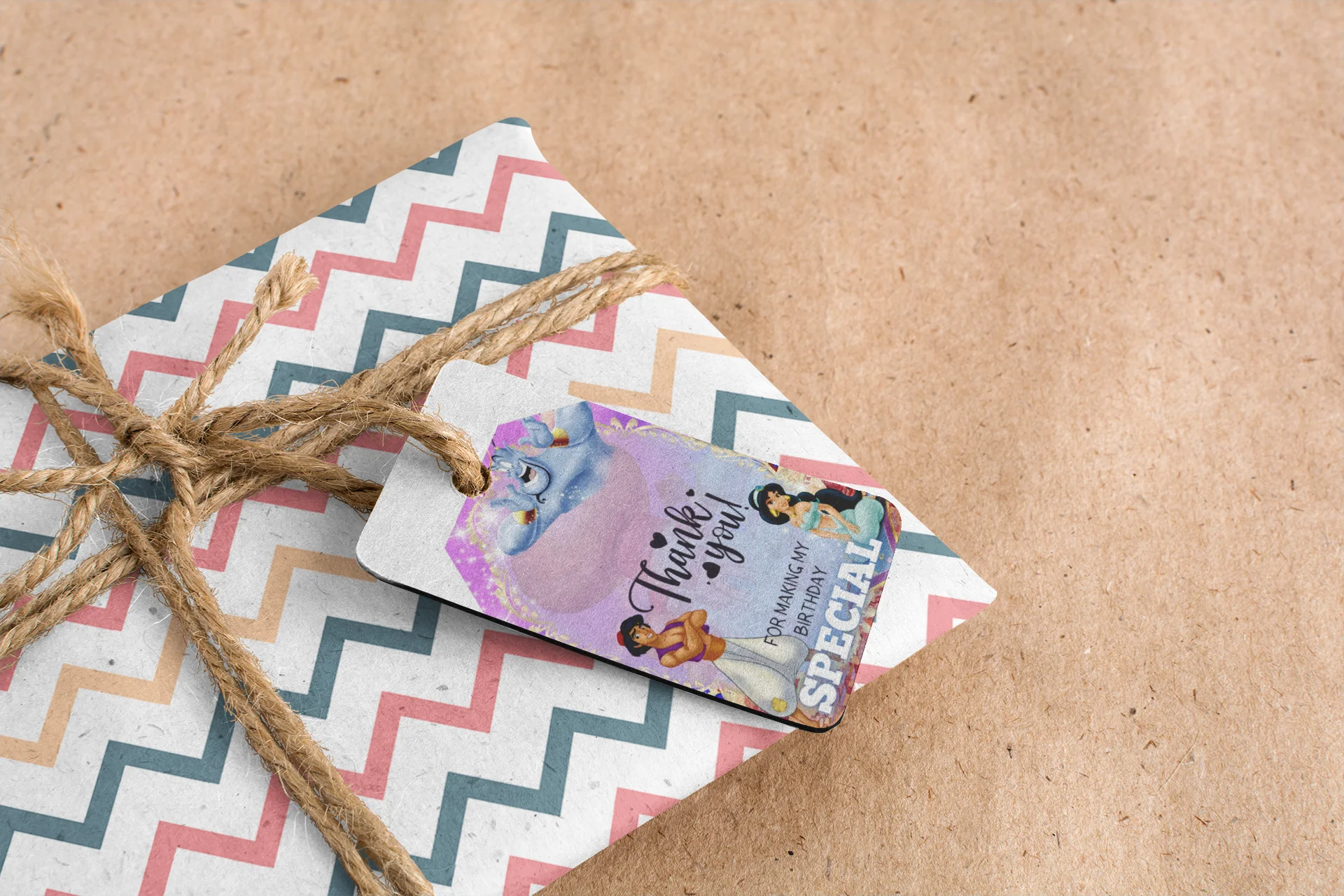 Aladdin Theme Birthday Favour Tags (2 x 3.5 inches/250 GSM Cardstock/Mixcolour/30Pcs) - Premium Handcrafted 300 GSM Thank You Cards by Party Decor Mall India - View 6