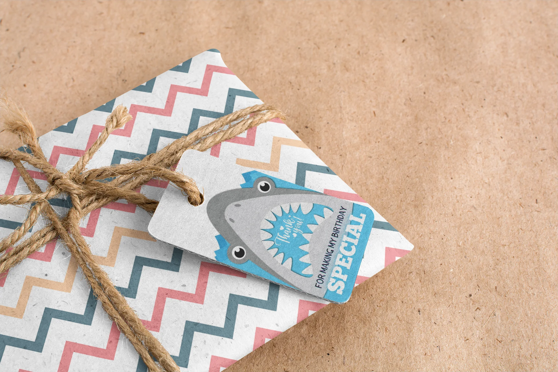 Shark Theme Birthday Favour Tags (2 x 3.5 inches/250 GSM Cardstock/Gray, White, Light Blue, Black/30Pcs) - Premium Handcrafted 300 GSM Thank You Cards by Party Decor Mall India - View 6
