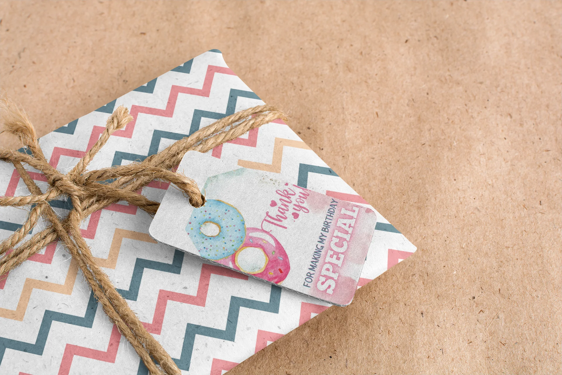 Doughnut Theme Model 2 Birthday Favour Tags (2 x 3.5 inches/250 GSM Cardstock/Mixcolour/30Pcs) - Premium Handcrafted 300 GSM Thank You Cards by Party Decor Mall India - View 6