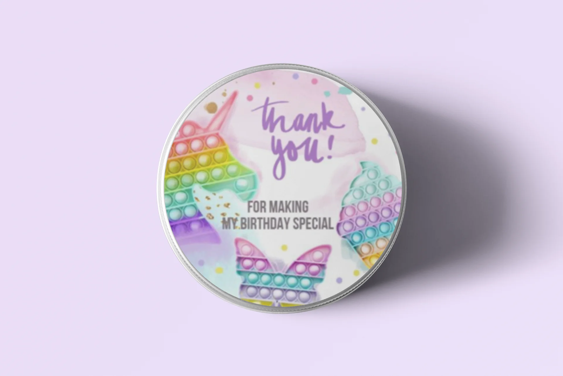 Pop It Theme- Return Gift/birthday decor Thankyou Sticker (6 CM/Sticker/Multicolour/24Pcs) - Premium Handcrafted 300 GSM Return Gift Label Stickers by Party Decor Mall India - View 4