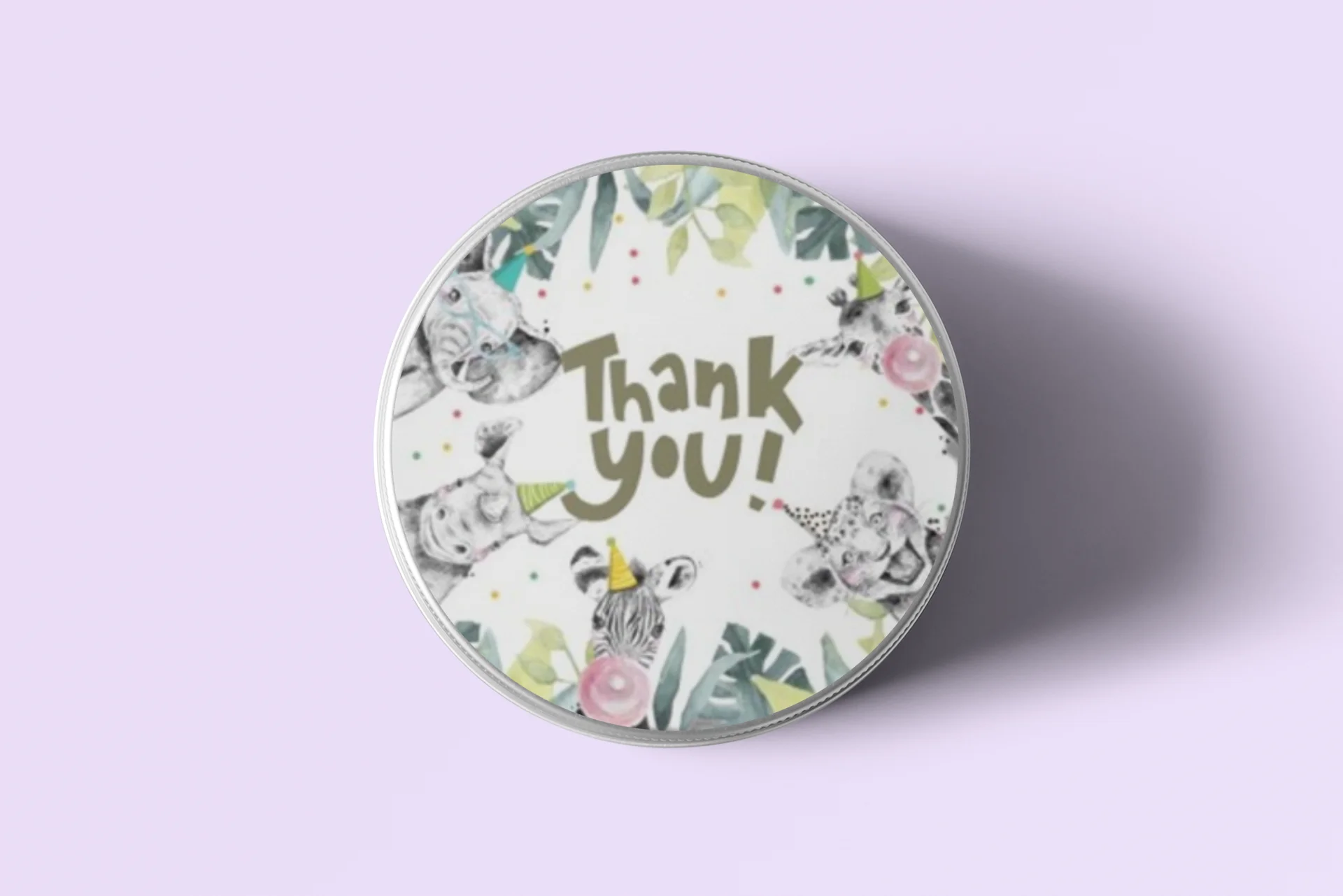 Jungle Theme Model 2 - Return Gift/birthday decor Thankyou Sticker (6 CM/Sticker/Mixcolour/24Pcs) - Premium Handcrafted 300 GSM Return Gift Label Stickers by Party Decor Mall India - View 4
