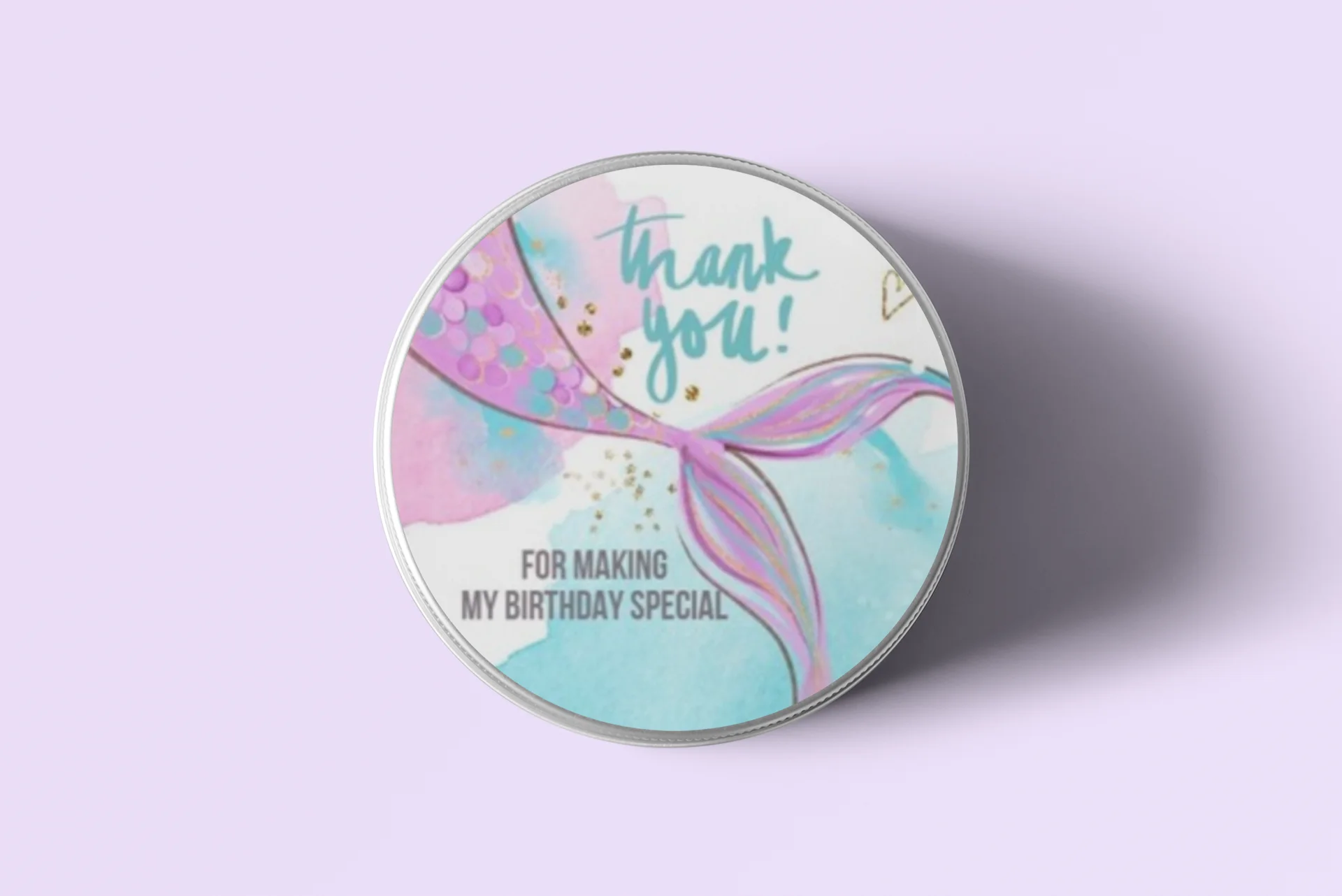 Mermaid Theme- Return Gift/birthday decor Thankyou Sticker (6 CM/Sticker/Multicolour/24Pcs) - Premium Handcrafted 300 GSM Return Gift Label Stickers by Party Decor Mall India - View 4