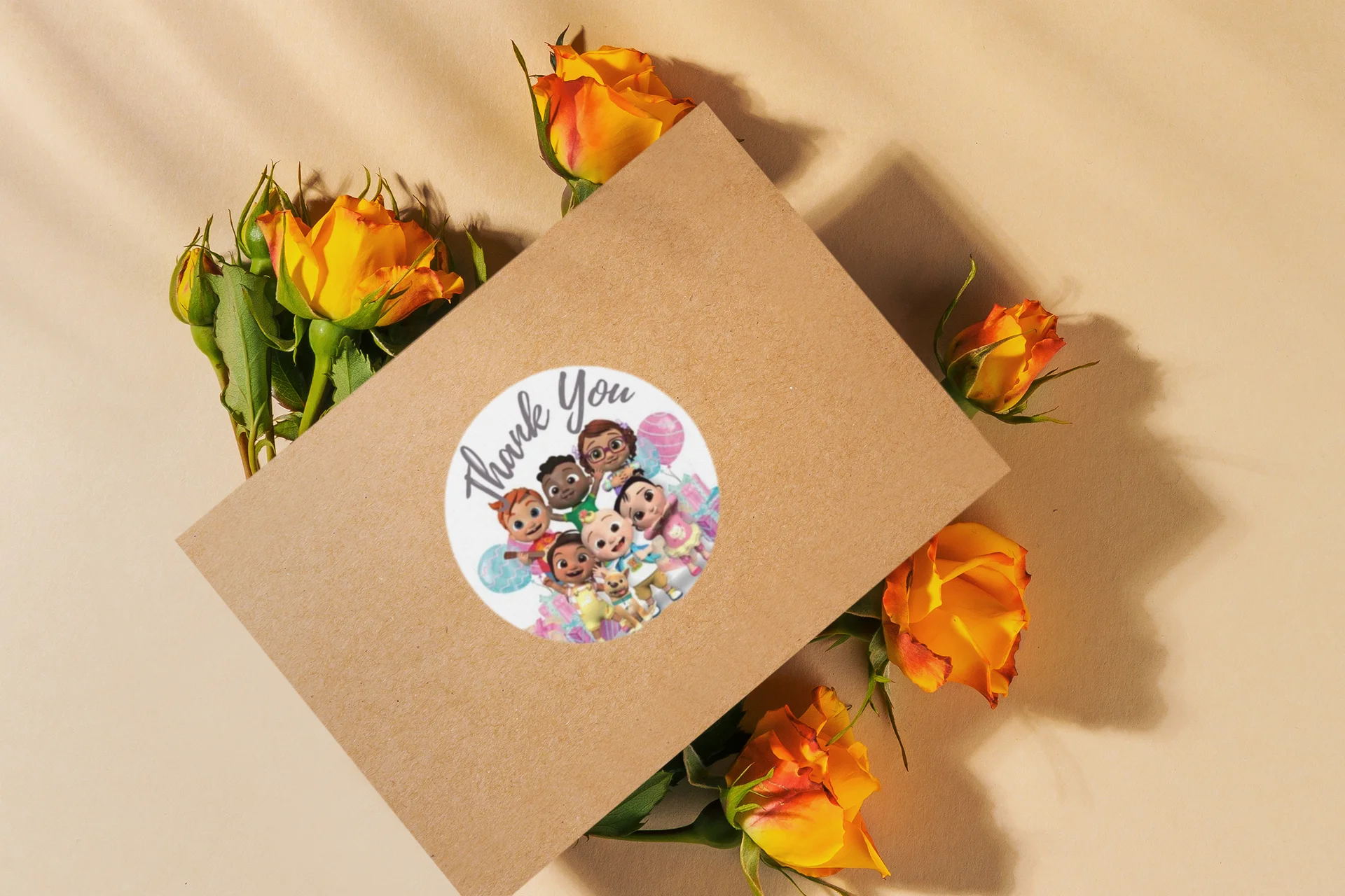 Cocomelon Theme- Return Gift/birthday decor Thankyou Sticker (6 CM/Sticker/Multicolour/24Pcs) - Premium Handcrafted 300 GSM Return Gift Label Stickers by Party Decor Mall India - View 6