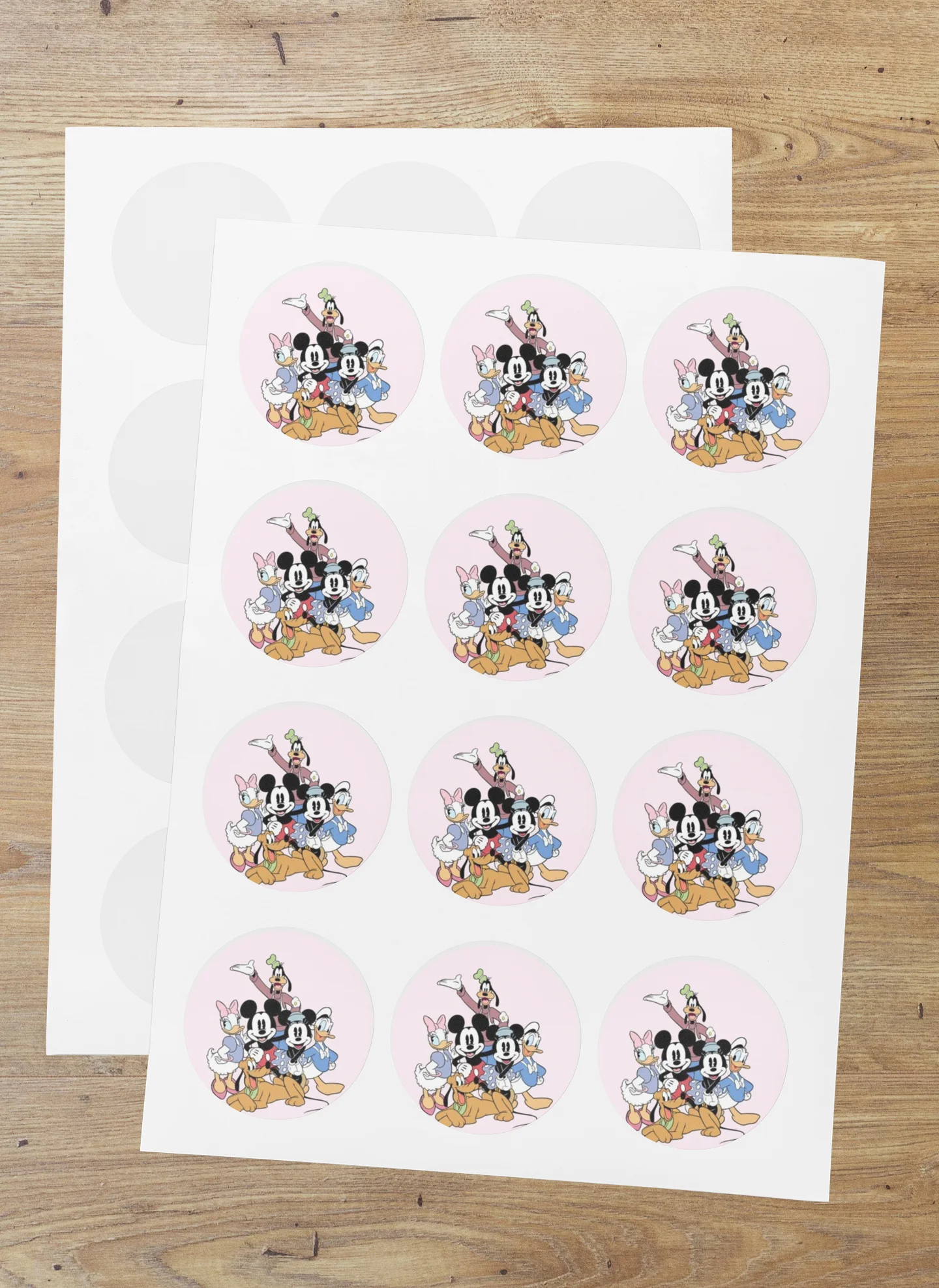 Mickey Club House Theme- Return Gift/birthday decor Thankyou Sticker (6 CM/Sticker/Multicolour/24Pcs) - Premium Handcrafted 300 GSM Return Gift Label Stickers by Party Decor Mall India - View 1
