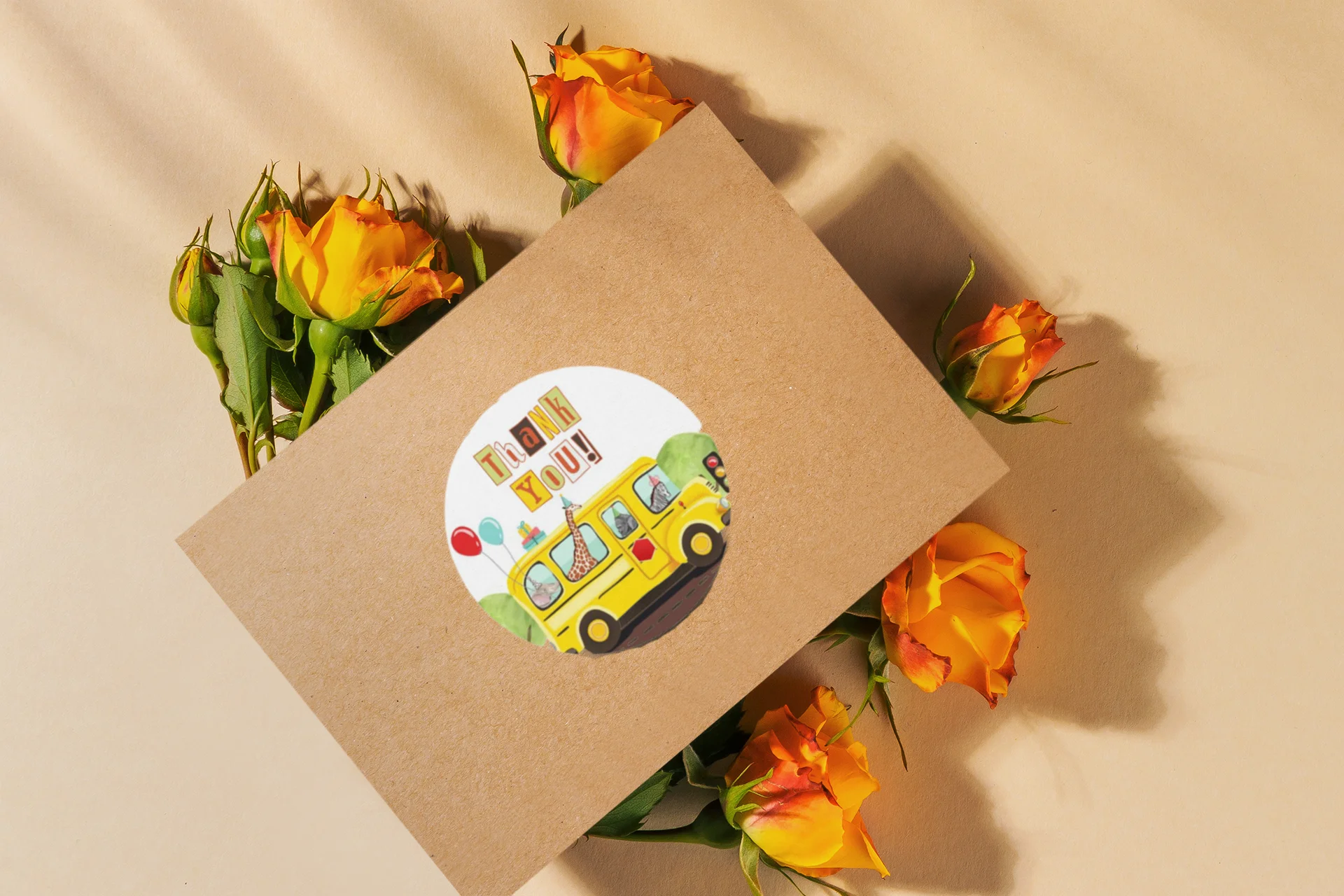 Weels On The Bus Theme- Return Gift/birthday decor Thankyou Sticker (6 CM/Sticker/Multicolour/24Pcs) - Premium Handcrafted 300 GSM Return Gift Label Stickers by Party Decor Mall India - View 7