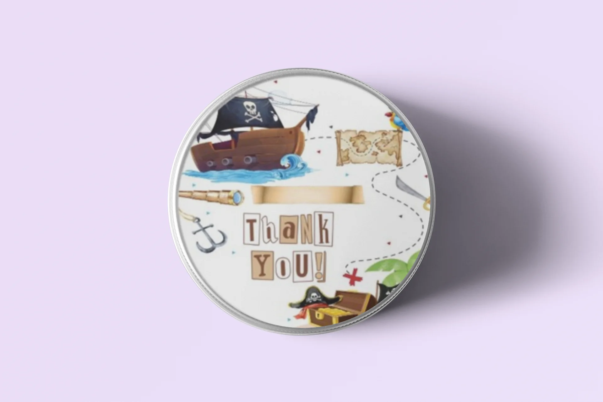 Pirates Theme- Return Gift/birthday decor Thankyou Sticker (6 CM/Sticker/Mixcolour/24Pcs) - Premium Handcrafted 300 GSM Return Gift Label Stickers by Party Decor Mall India - View 4