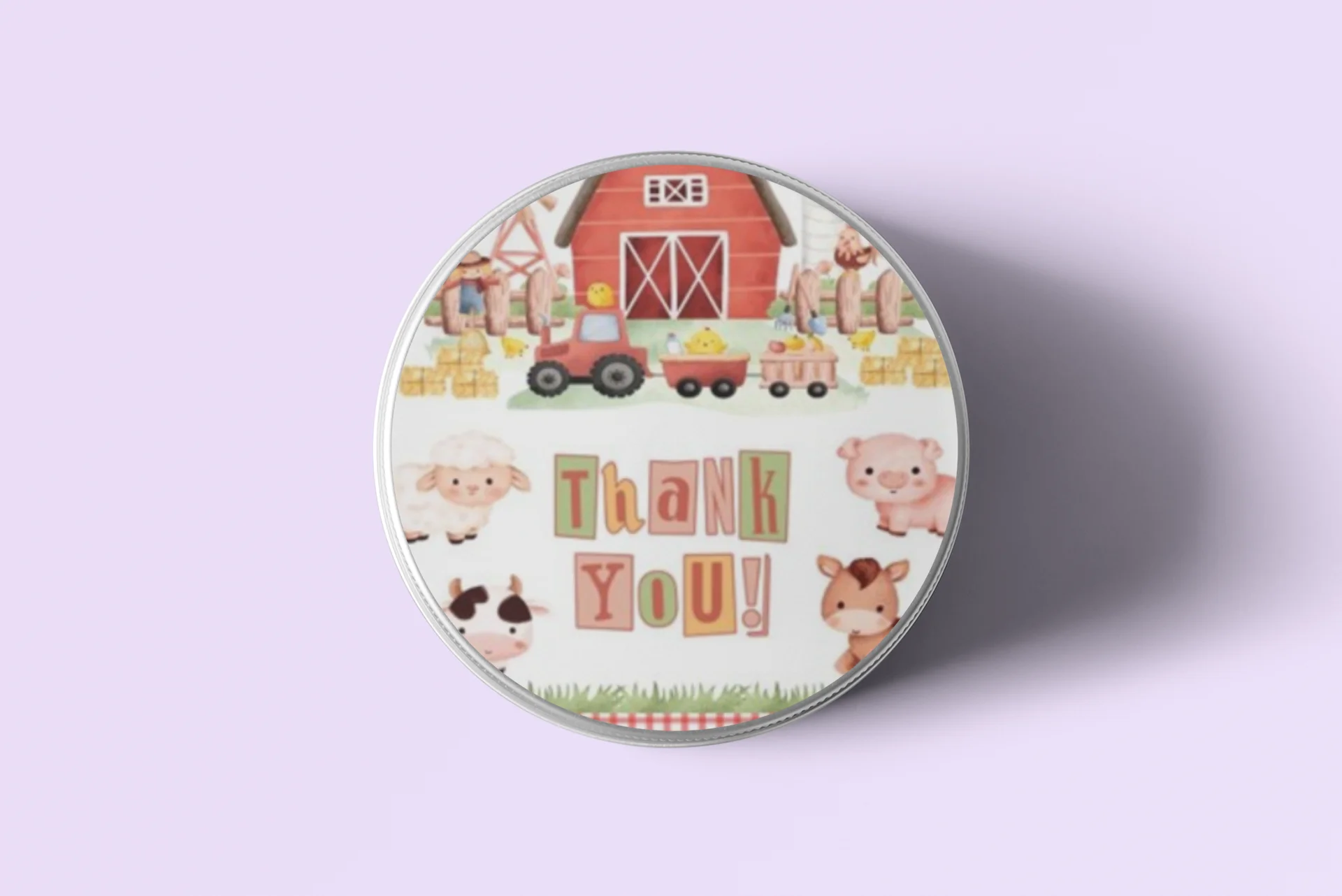 Farm House Theme- Return Gift/birthday decor Thankyou Sticker (6 CM/Sticker/Multicolour/24Pcs) - Premium Handcrafted 300 GSM Return Gift Label Stickers by Party Decor Mall India - View 4