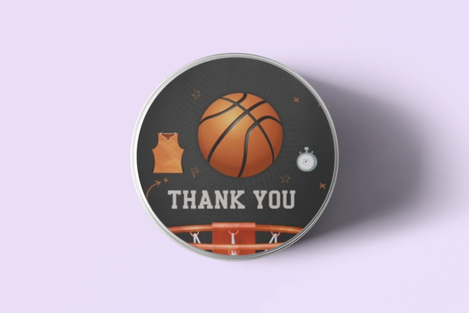 Basketball Theme- Return Gift/birthday decor Thankyou Sticker (6 CM/Sticker/Orange, White , Black/24Pcs) - Premium Handcrafted 300 GSM Return Gift Label Stickers by Party Decor Mall India - View 4