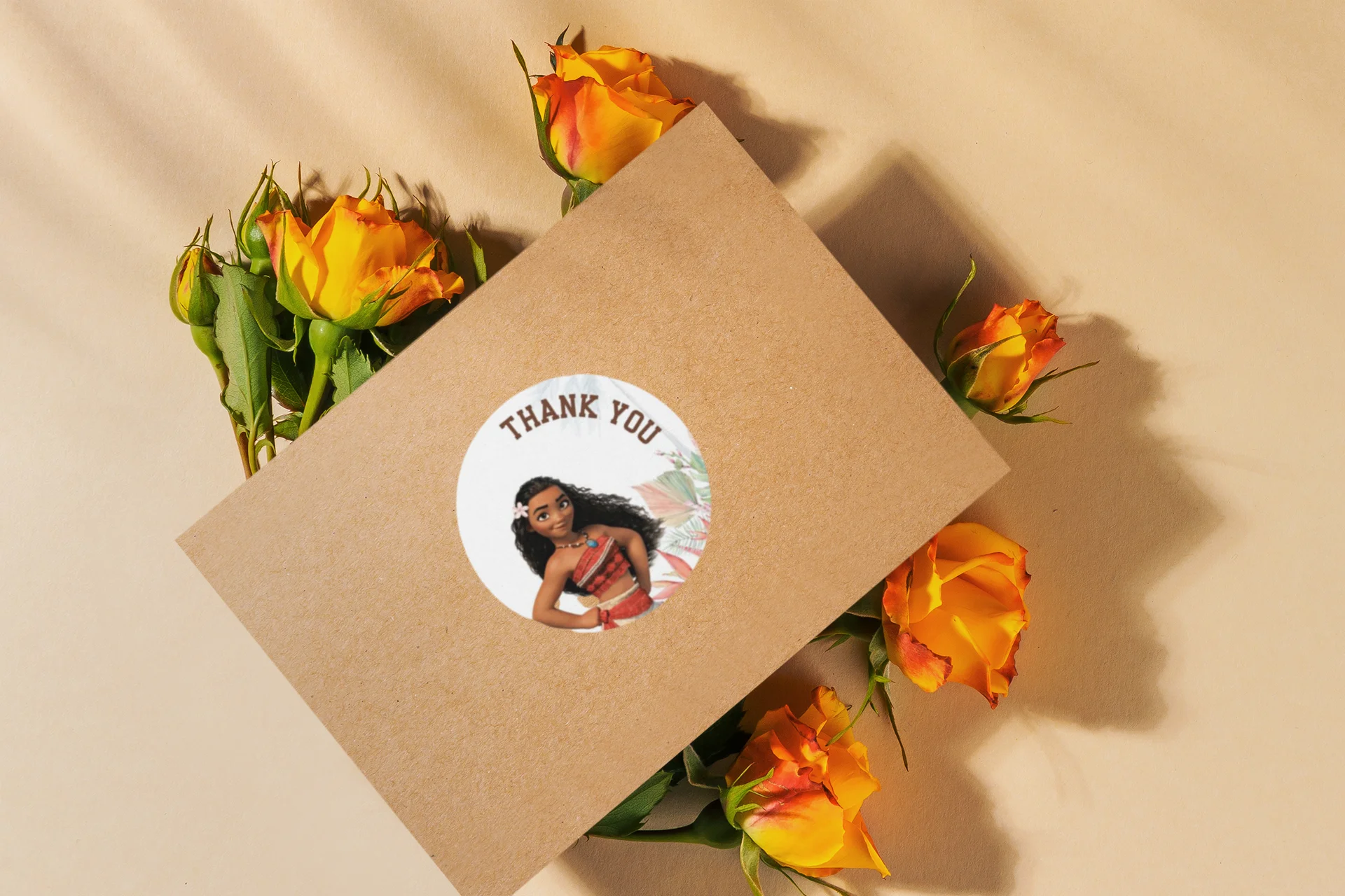 Moana Theme Model 2- Return Gift/birthday decor Thankyou Sticker (6 CM/Sticker/Multicolour/24Pcs) - Premium Handcrafted 300 GSM Return Gift Label Stickers by Party Decor Mall India - View 6