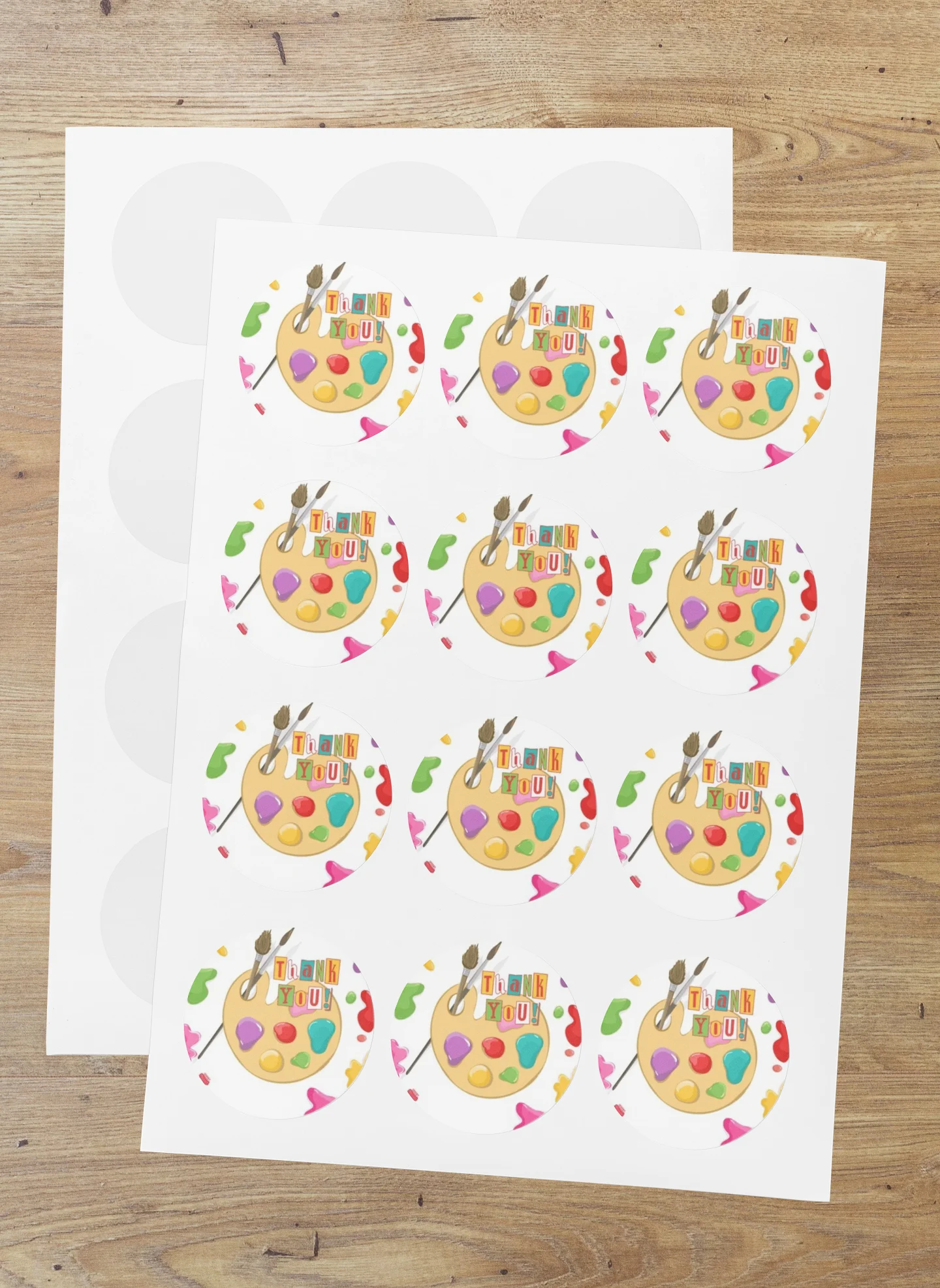 Craft Theme- Return Gift/birthday decor Thankyou Sticker (6 CM/Sticker/Multicolour/24Pcs) - Premium Handcrafted 300 GSM Return Gift Label Stickers by Party Decor Mall India - View 1