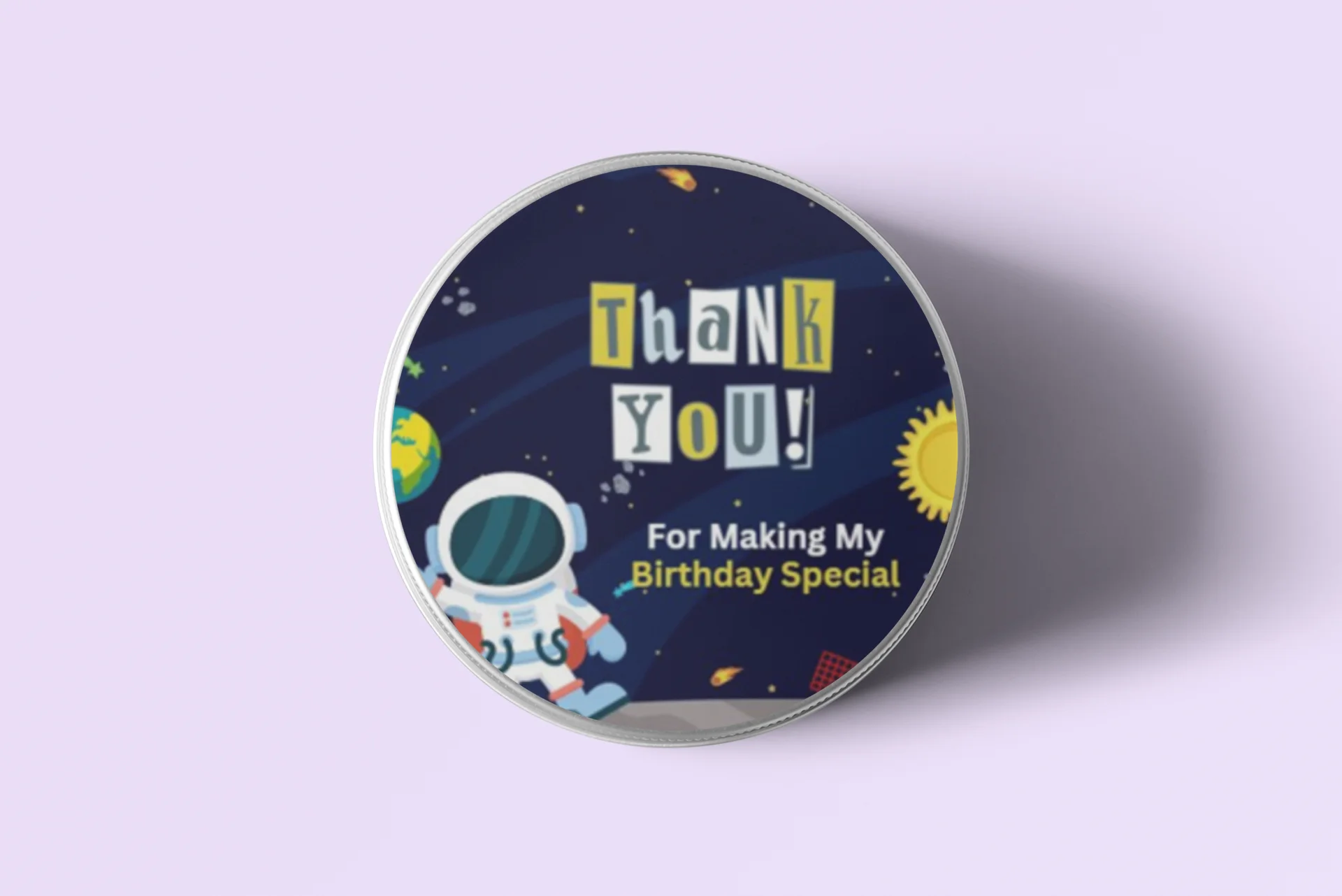 Astronaut Theme- Return Gift/birthday decor Thankyou Sticker (6 CM/Sticker/Multicolour/24Pcs) - Premium Handcrafted 300 GSM Return Gift Label Stickers by Party Decor Mall India - View 4